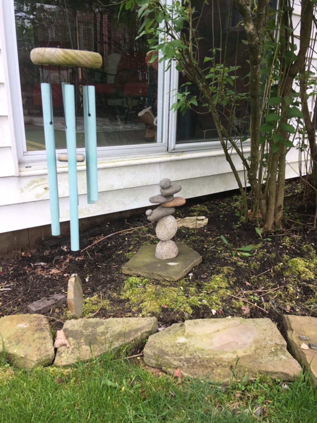 Ancient Graffiti Eight-Stone Balancing Cairn - Indoor/Outdoor Garden Decoration customer photo 2