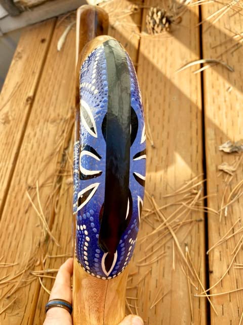 Didgeridoo S-Shaped Mahogany Instrument by JIVE – Hand-Carved, Hand-Painted Travel Size with Deep Resonant Tone, Popular for Sound Therapy & Circular Breathing Practice (S- Shape) customer photo 2