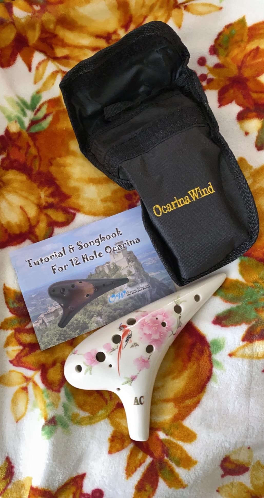 OcarinaWind 12 Hole Ceramic Tenor C Ocarina – Bird Loves Flower | Handcrafted Collectible customer photo 2