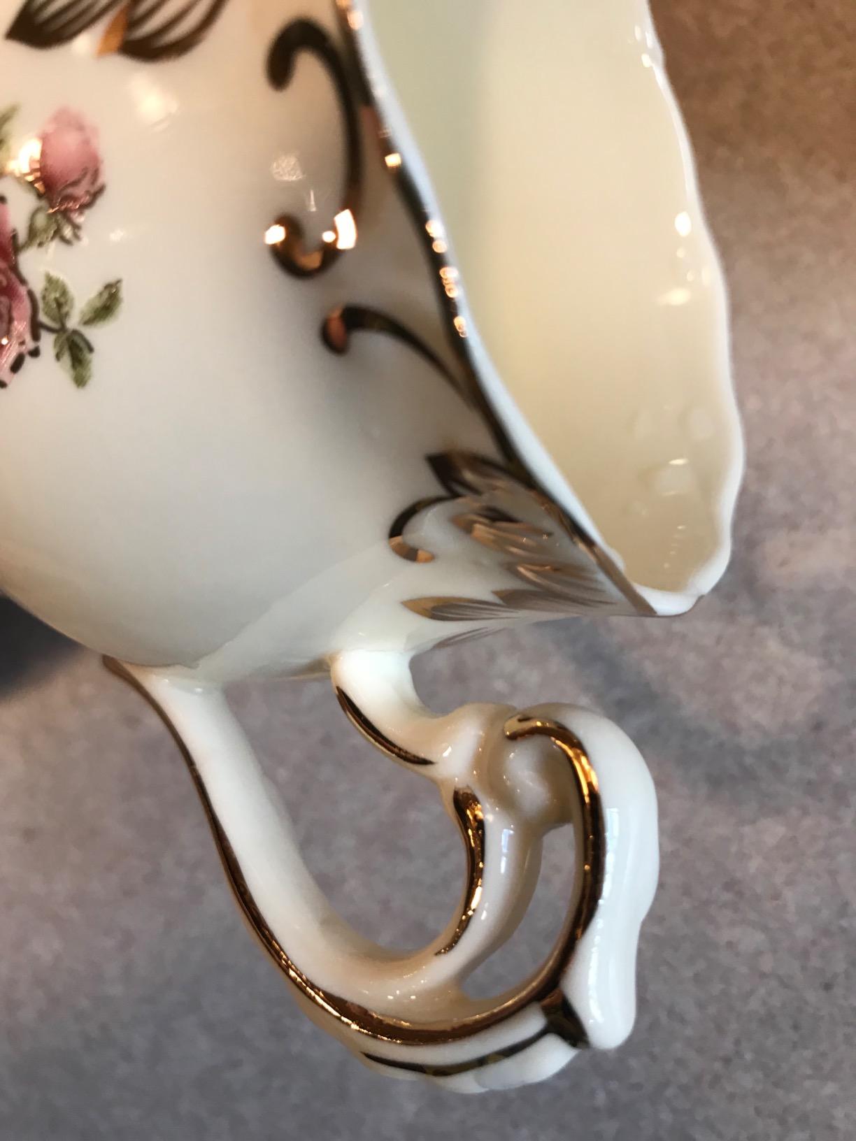 YOLIFE Porcelain Tea Set, Ivory Vintage Pink Rose Teaset customer photo 1