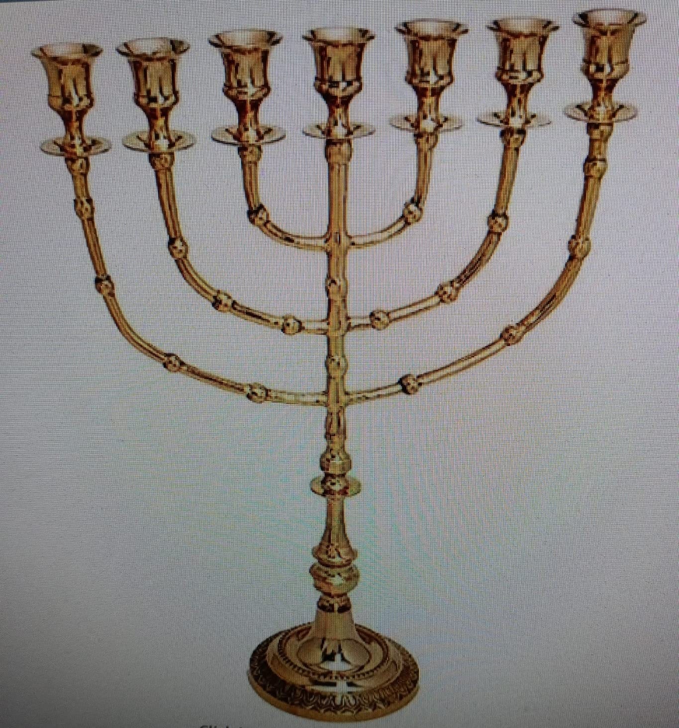 Brass Copper Massive 16 Inch XL Israel Menorah Candle Holder 7 Branches Fancy Vintage Candle Stand from Jerusalem (One Pack) customer photo 1