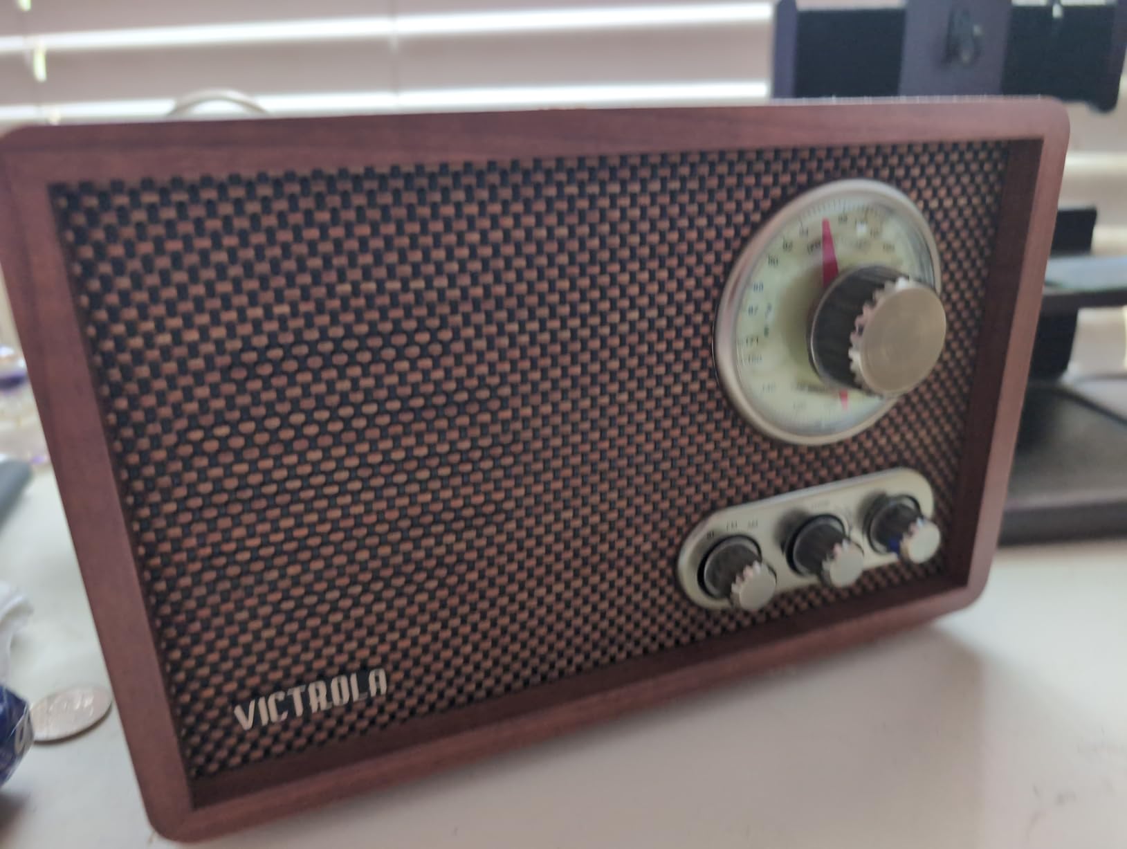 Victrola Willow - Retro Wood Bluetooth Radio, AM/FM - Walnut customer photo 2