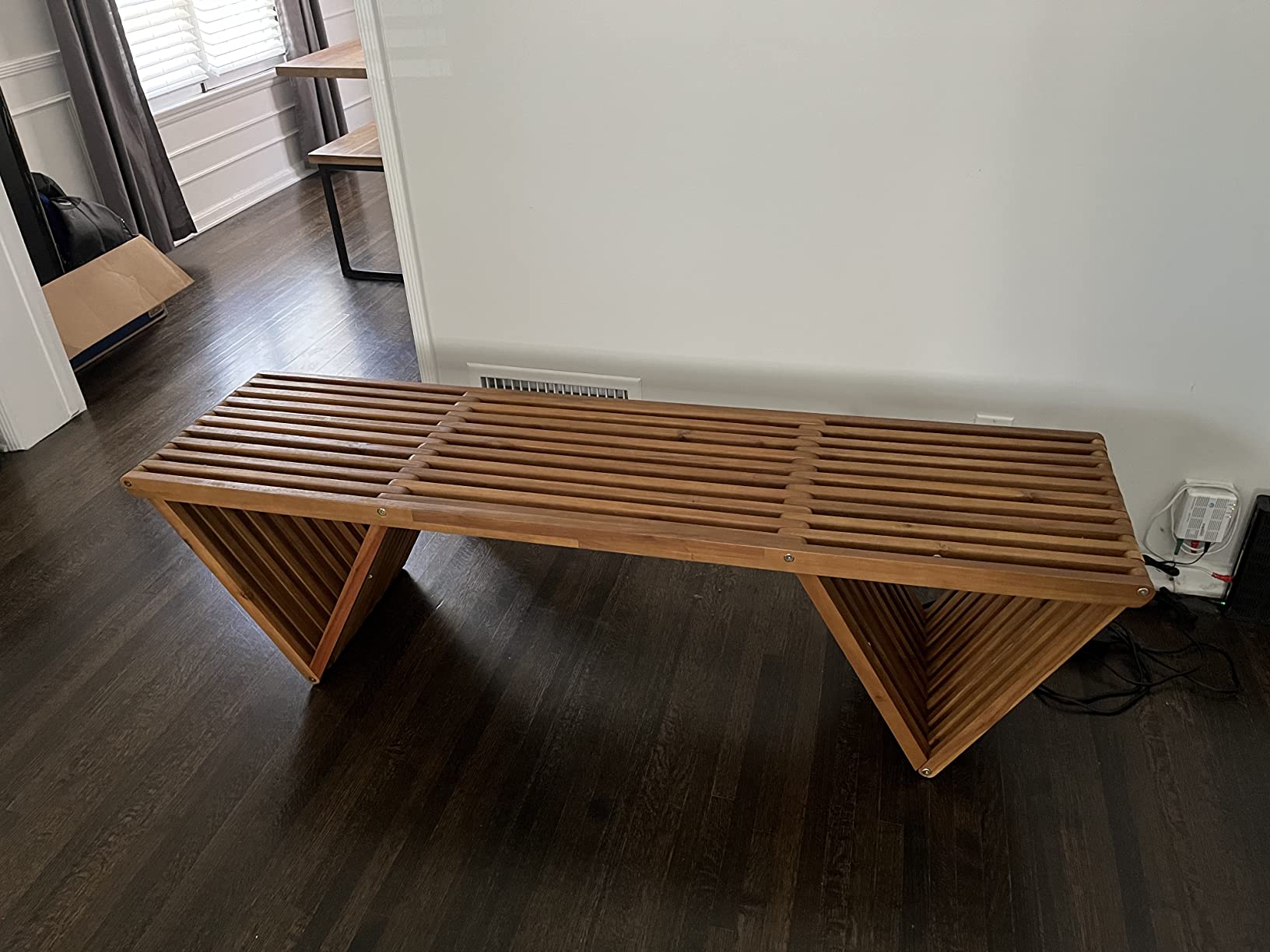 Christopher Knight Home Esme Outdoor Acacia Wood Bench, Teak Finish customer photo 1