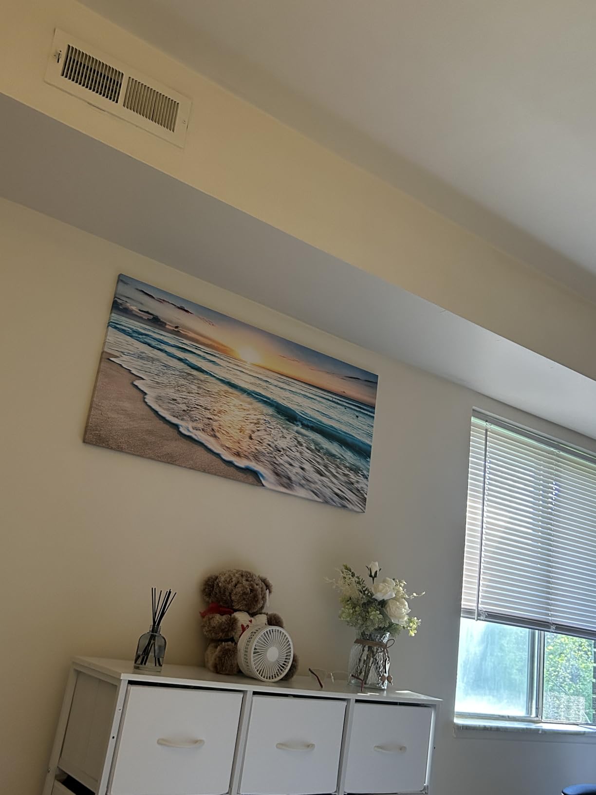 Baisuart S02262 Canvas Prints Wall Art Beach Sunset Ocean Waves Nature Pictures Stretched Canvas Wooden Framed for living Room Bedroom and Office customer photo 1
