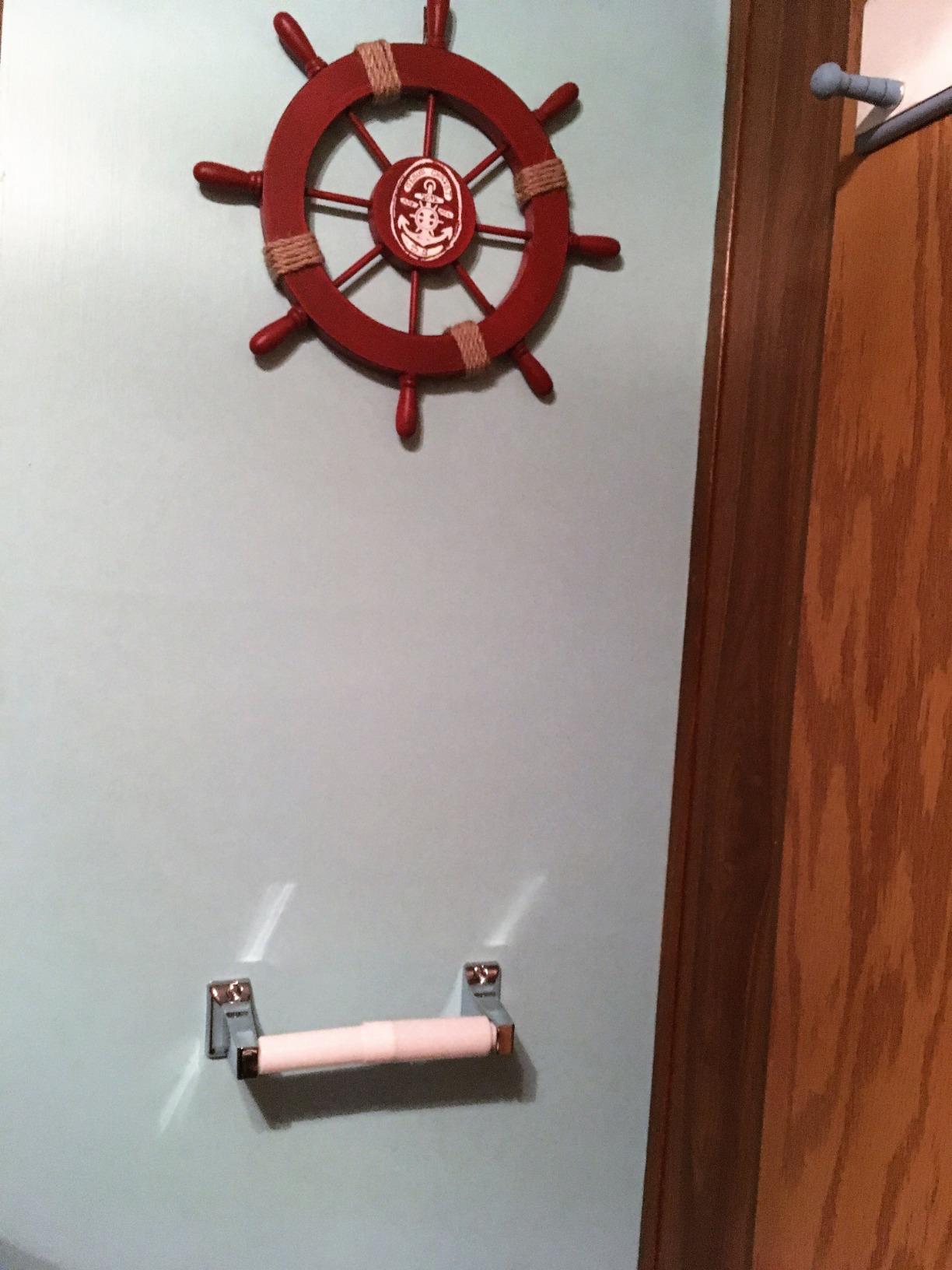 Nautical Bathroom Accessories Wooden Beach Boat Ship Steering Wheel Bedroom Wall Decor - Red customer photo 1