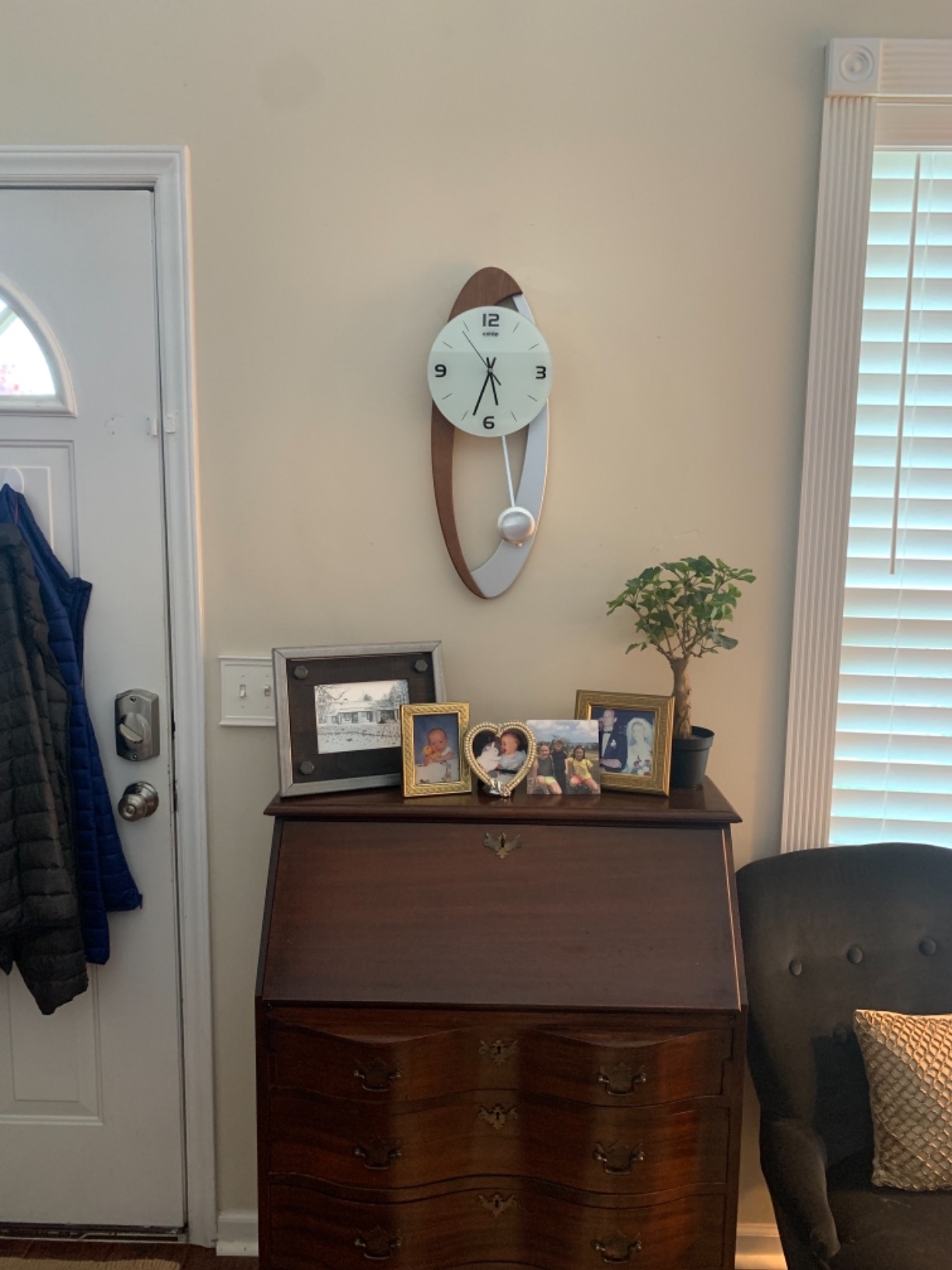Pendulum Wall Clock Silent Non Ticking Clocks and Wall Clock with Pendulum for Living Room Decor Modern Art Grandfather Clock Wooden Regulator Clock customer photo 1