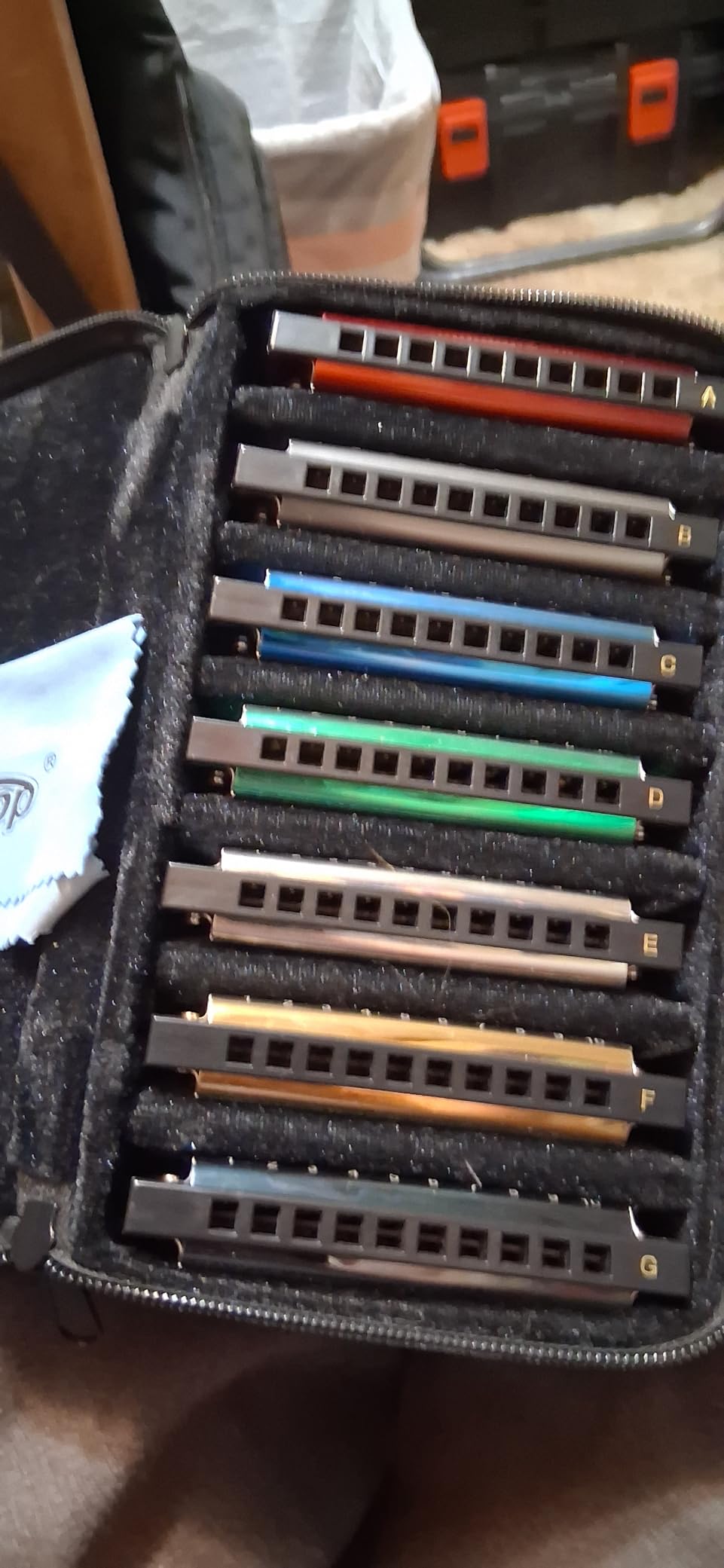 East top Harmonica Set, 7 Keys Diatonic Mouth Organ with Case, A, B, C, D, E, F, G, Professional, Bronze Reed, Polished Finish customer photo 2