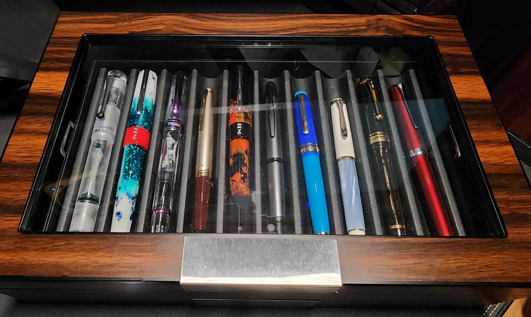 Pen Display Case - Ebony Wood Storage Box with Glass Window, Holds 20 Fountain Pens, Luxury Pen Organizer for Collectors customer photo 1