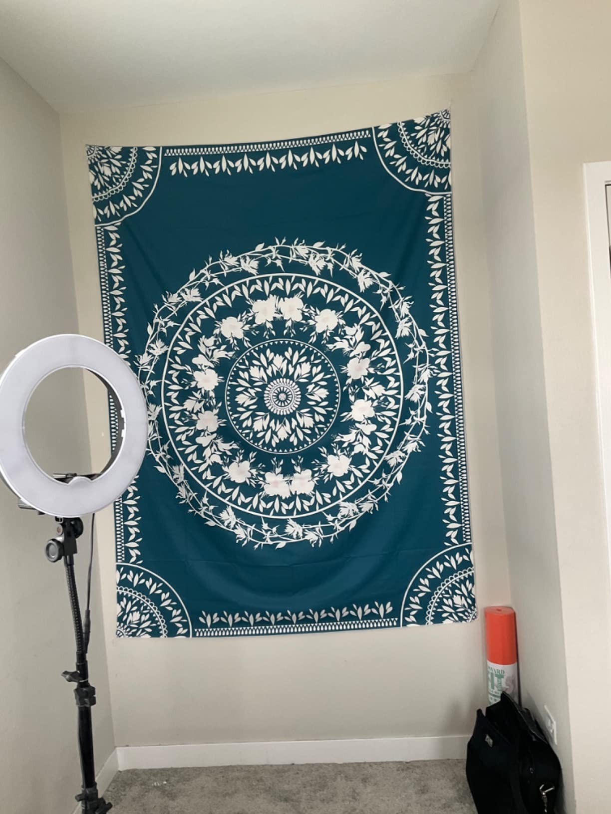 Simpkeely Sketched Floral Medallion Tapestry, Bohemian Mandala Wall Hanging Tapestries, Indian Art Print Mural for Bedroom Living Room Dorm Home Décor 59.1 x 80 Inches(Mauve) customer photo 2