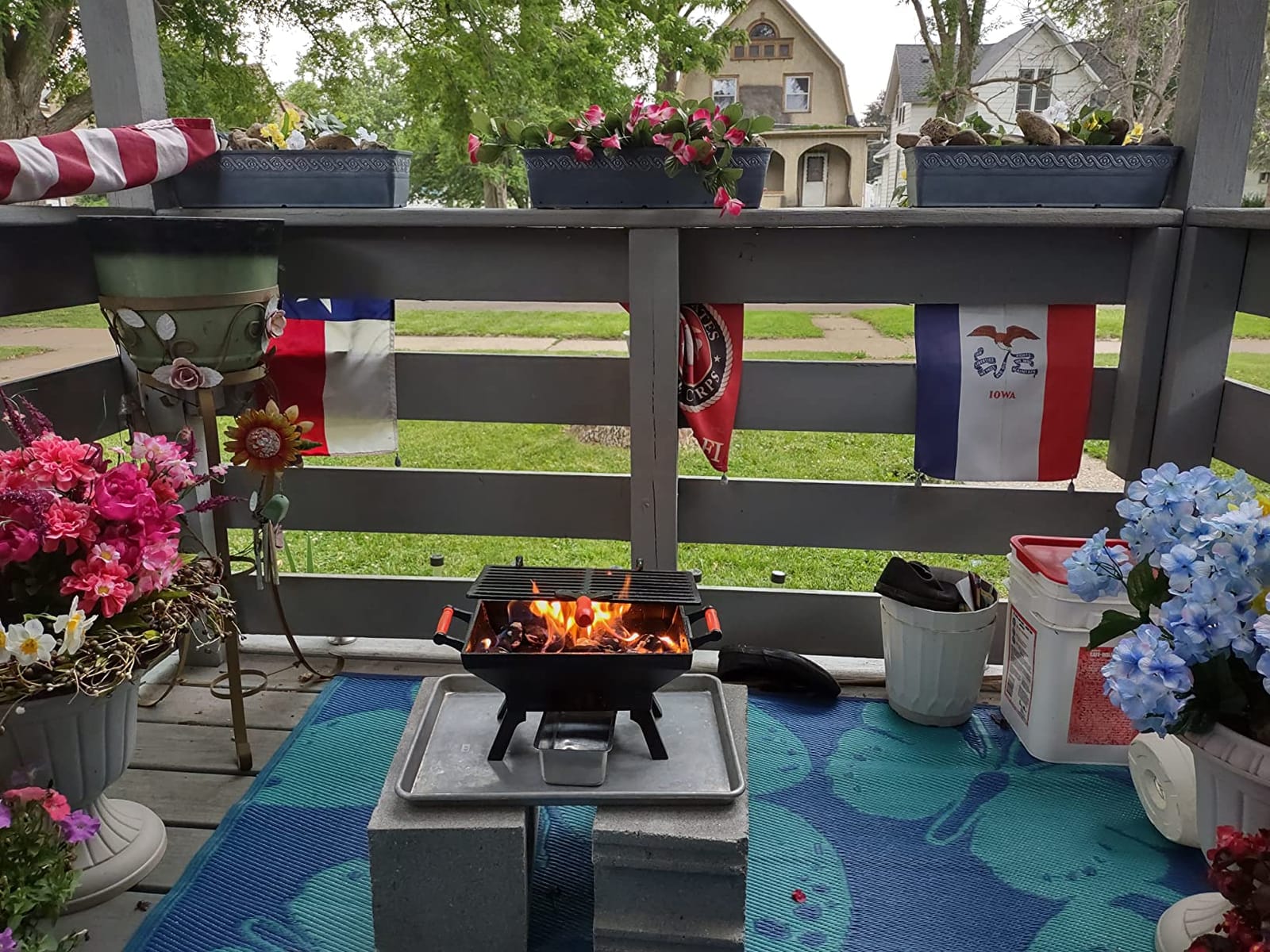 Sungmor Compact Cast Iron Charcoal Grill - Tabletop BBQ Grill with Adjustable Grate & Wooden Handles, 12” x 7” Ideal for 1-3 People - Portable Heavy-Duty Grill for Camping, Balcony & Small Spaces customer photo 2