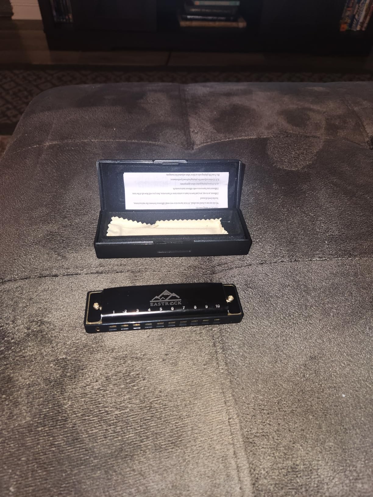 EastRock 10 Hole Blues Harmonica C Key Black with Case for Adults Beginner customer photo 1