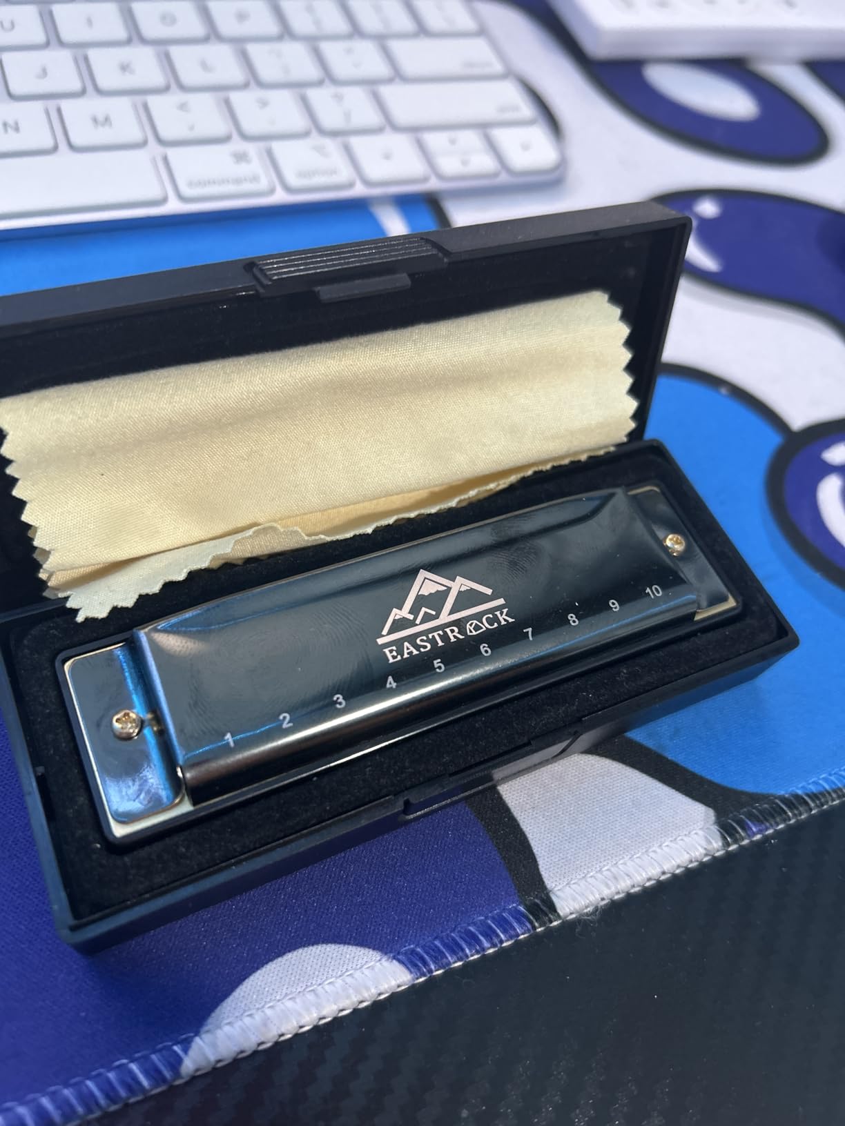 EastRock 10 Hole Blues Harmonica C Key Black with Case for Adults Beginner customer photo 2