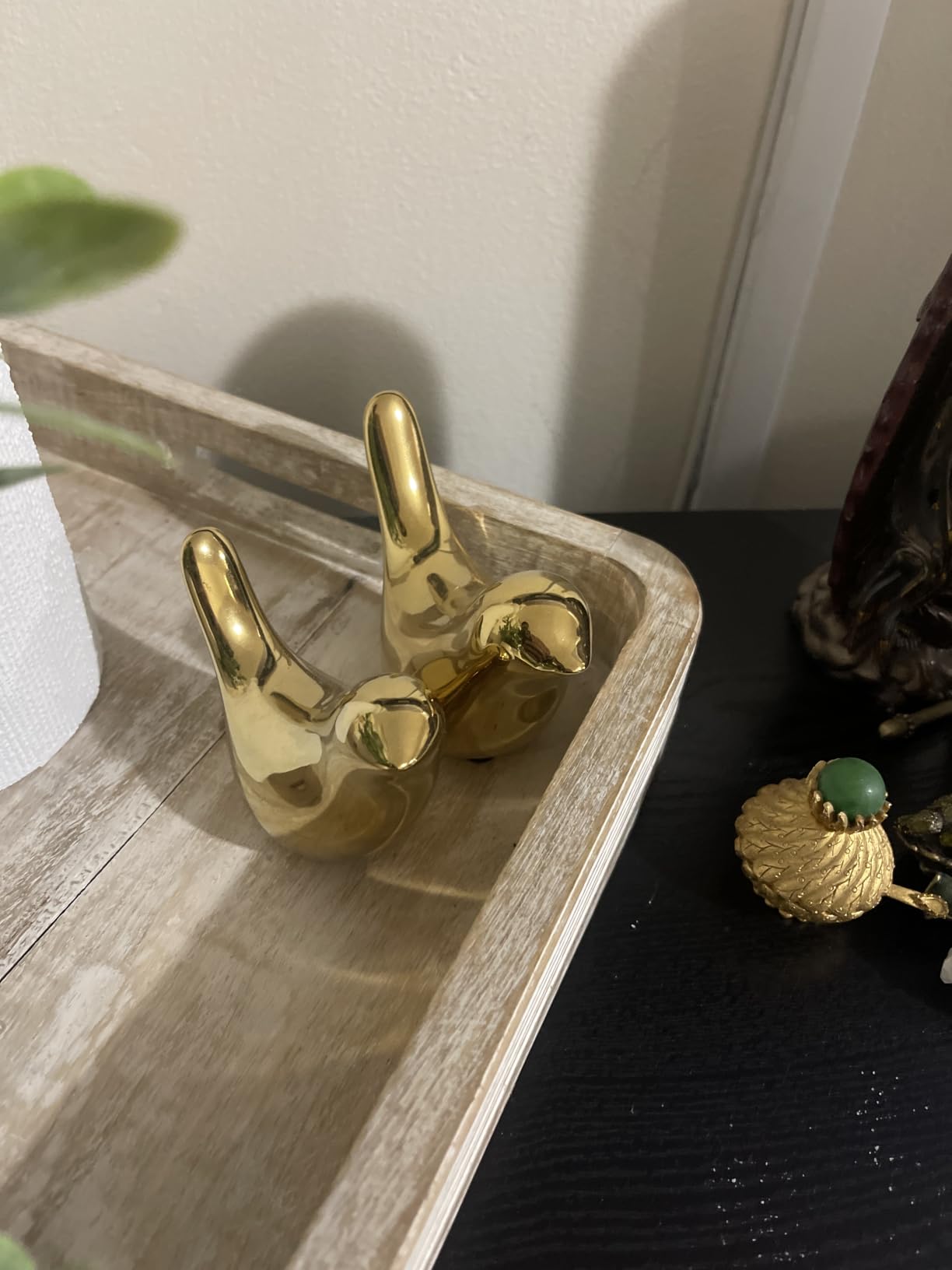 FANTESTICRYAN Small Birds Statues Home Decor, Modern Style, Gold, M&L customer photo 2