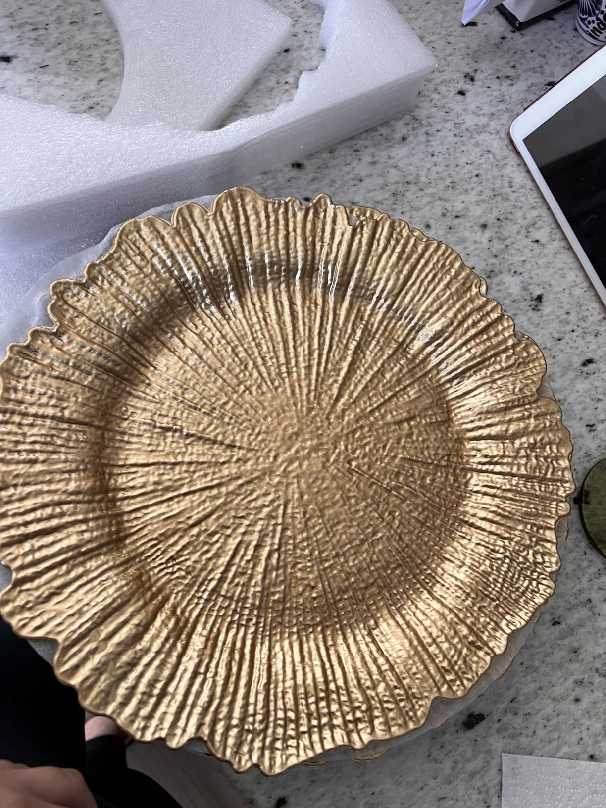 MAONAME Gold Charger Plates Set of 6, Reef Chargers for Dinner Plates customer photo 2