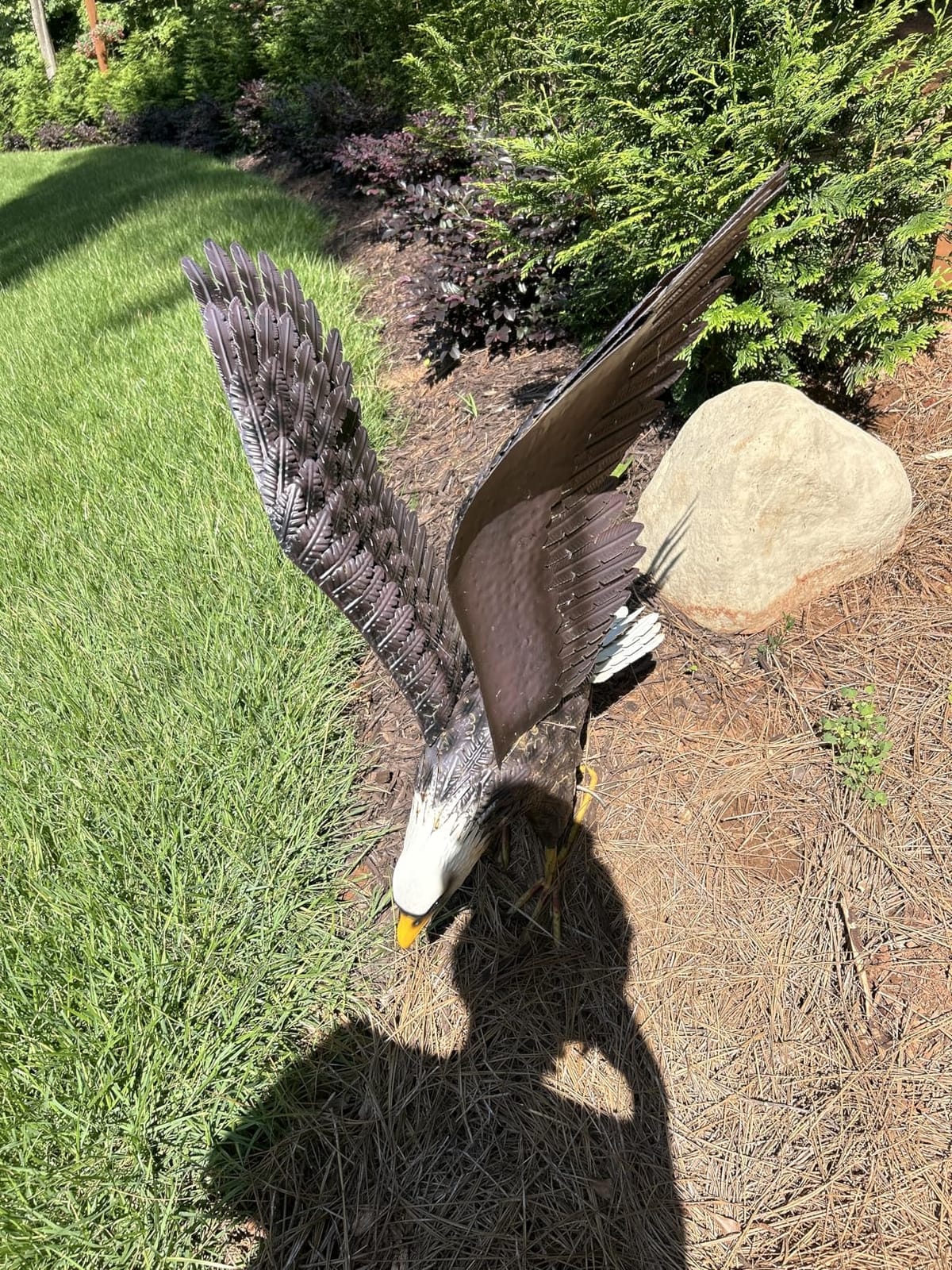 chisheen Bald Eagle Garden Statue Metal Yard Art for Outdoor Decoration customer photo 2