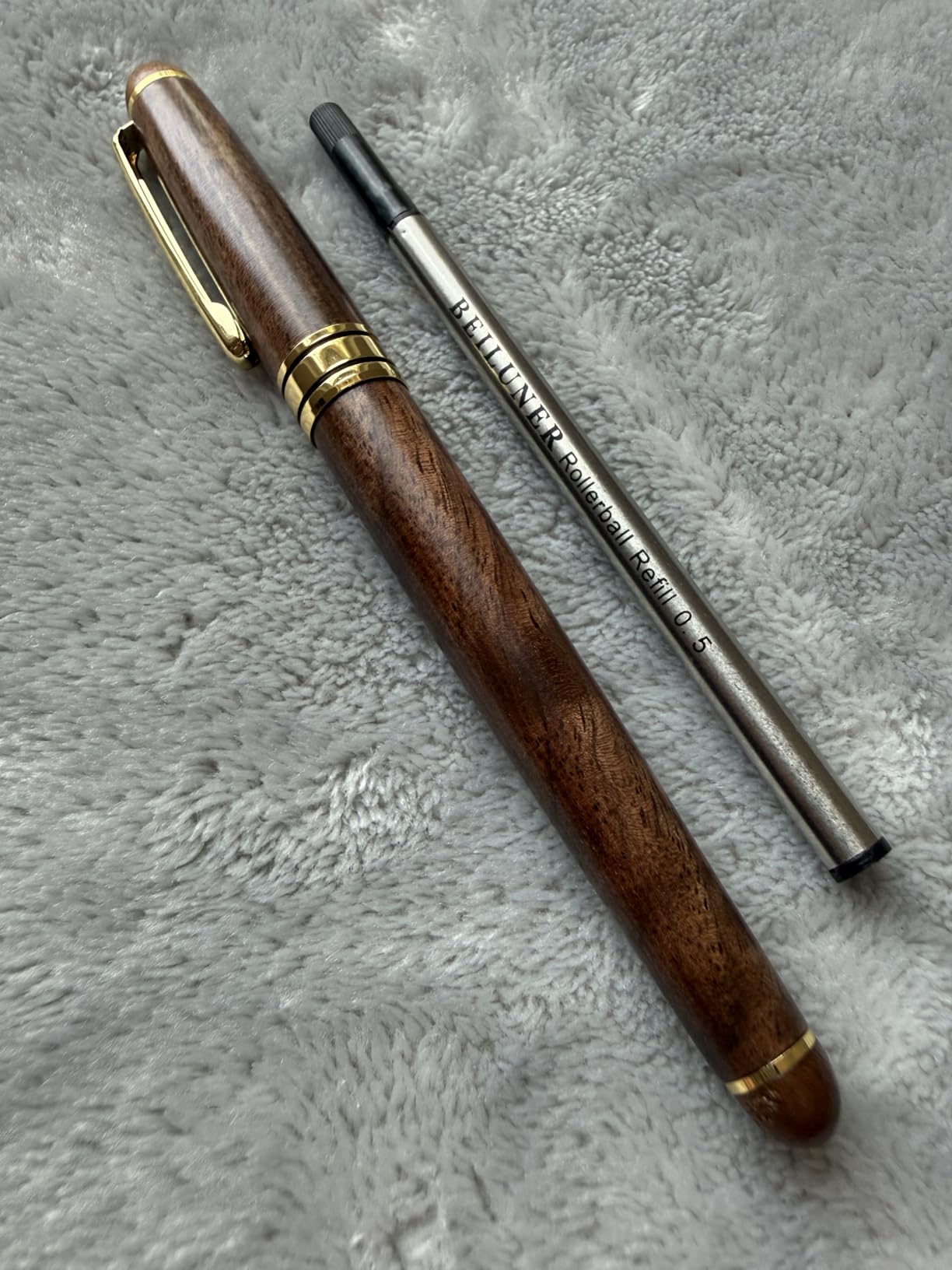 BEILUNER Luxury Wood Rollerball Pen Writing Set,Walnut with Gold Finish customer photo 1