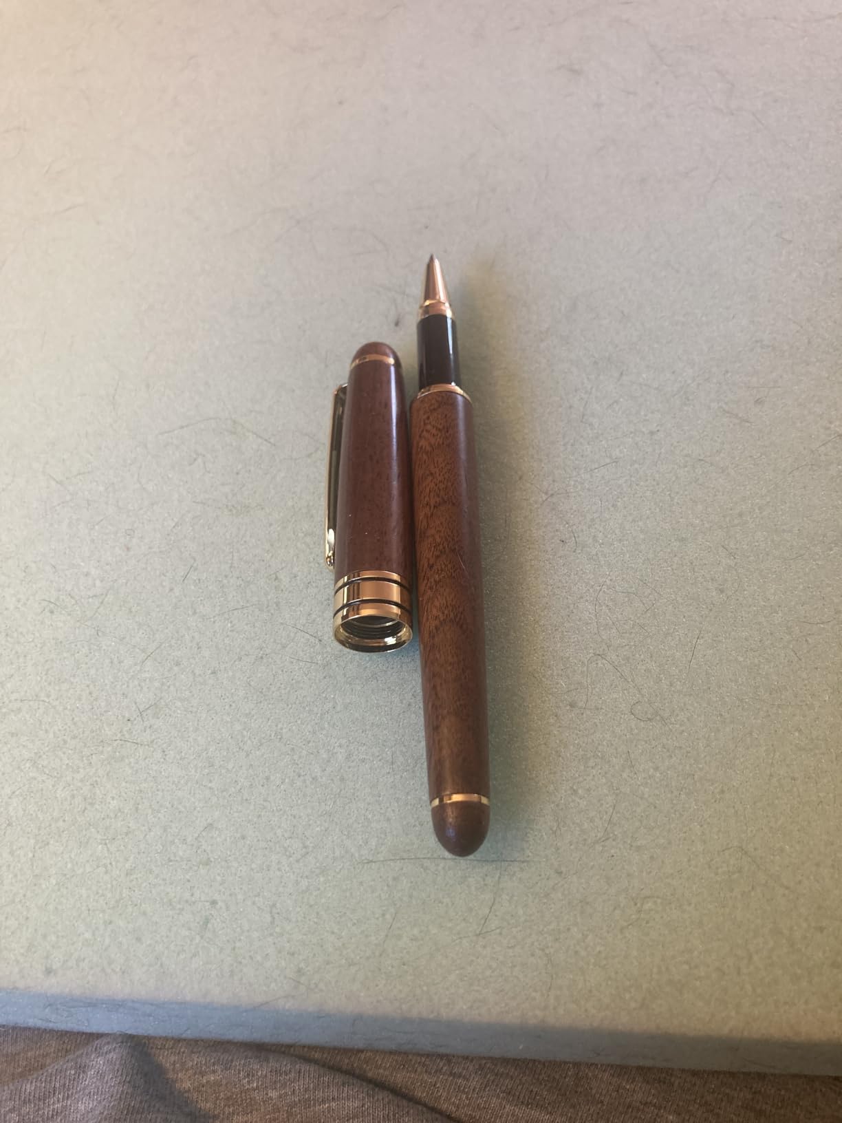 BEILUNER Luxury Wood Rollerball Pen Writing Set,Walnut with Gold Finish customer photo 2
