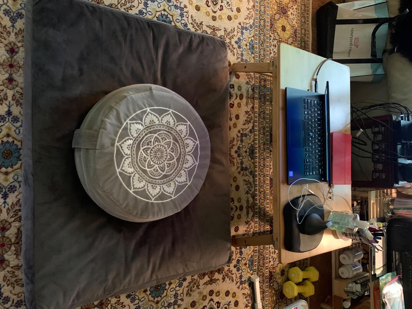Florensi Meditation Cushion Velvet Floor Pillow with Buckwheat Fill customer photo 1