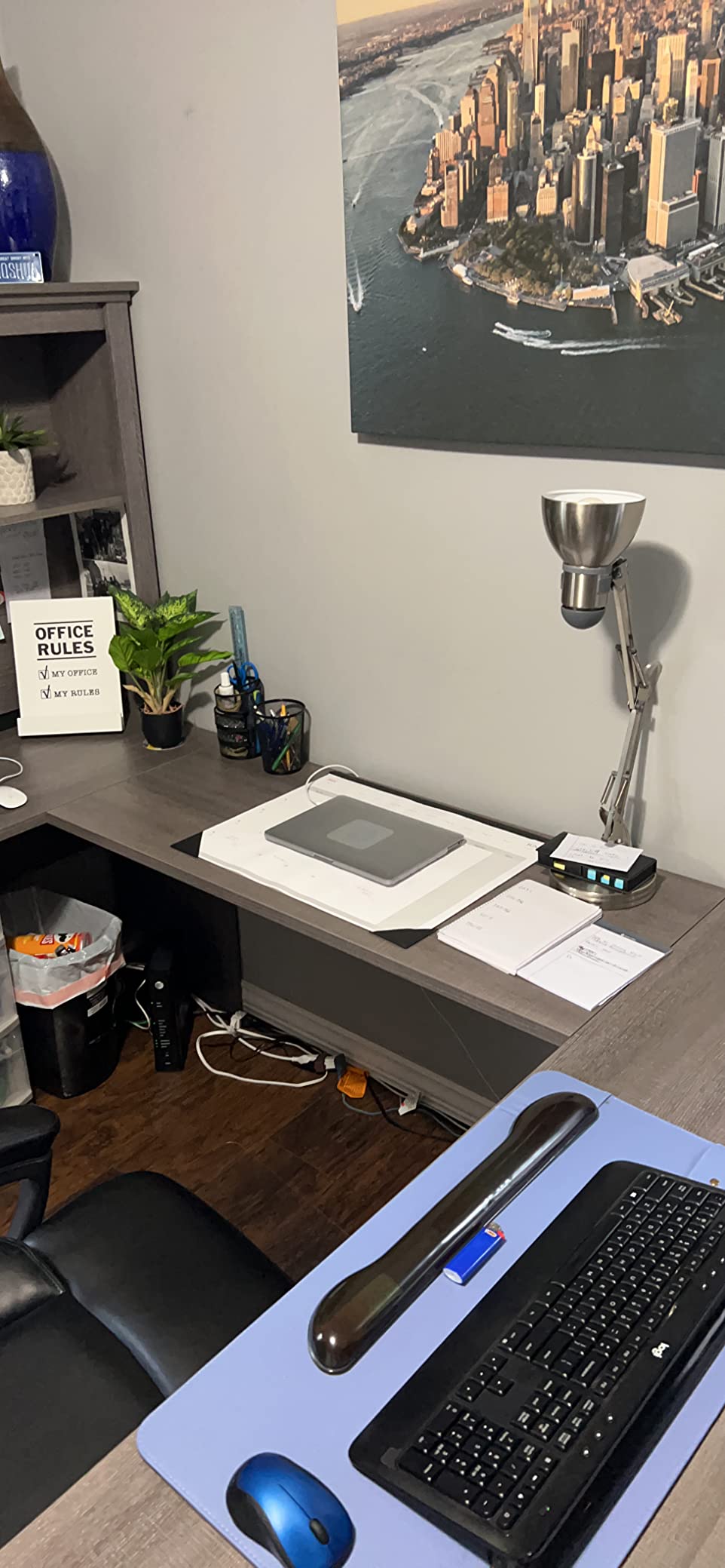 Bestar Logan 66W U or L-Shaped Executive Office Desk with Pedestal and Hutch in Antigua customer photo 1
