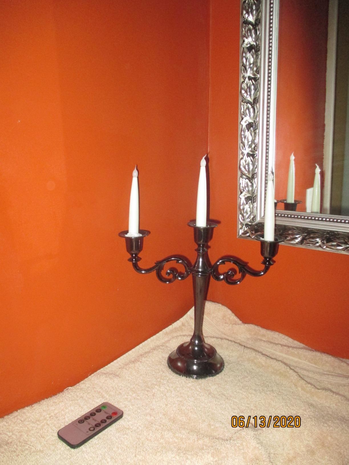 OwnMy 3 Arms Metal Candelabra Gold Taper Candlestick Holder customer photo 2
