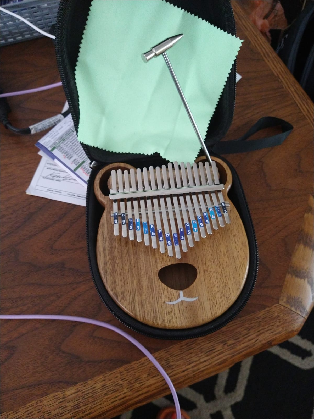 Kalimba Thumb Piano, AKLOT 17 Keys Transparent Acrylic Cat Note Carved Starter Finger Piano with Kalimba Case Tune Hammer Study Booklet Stickers customer photo 1