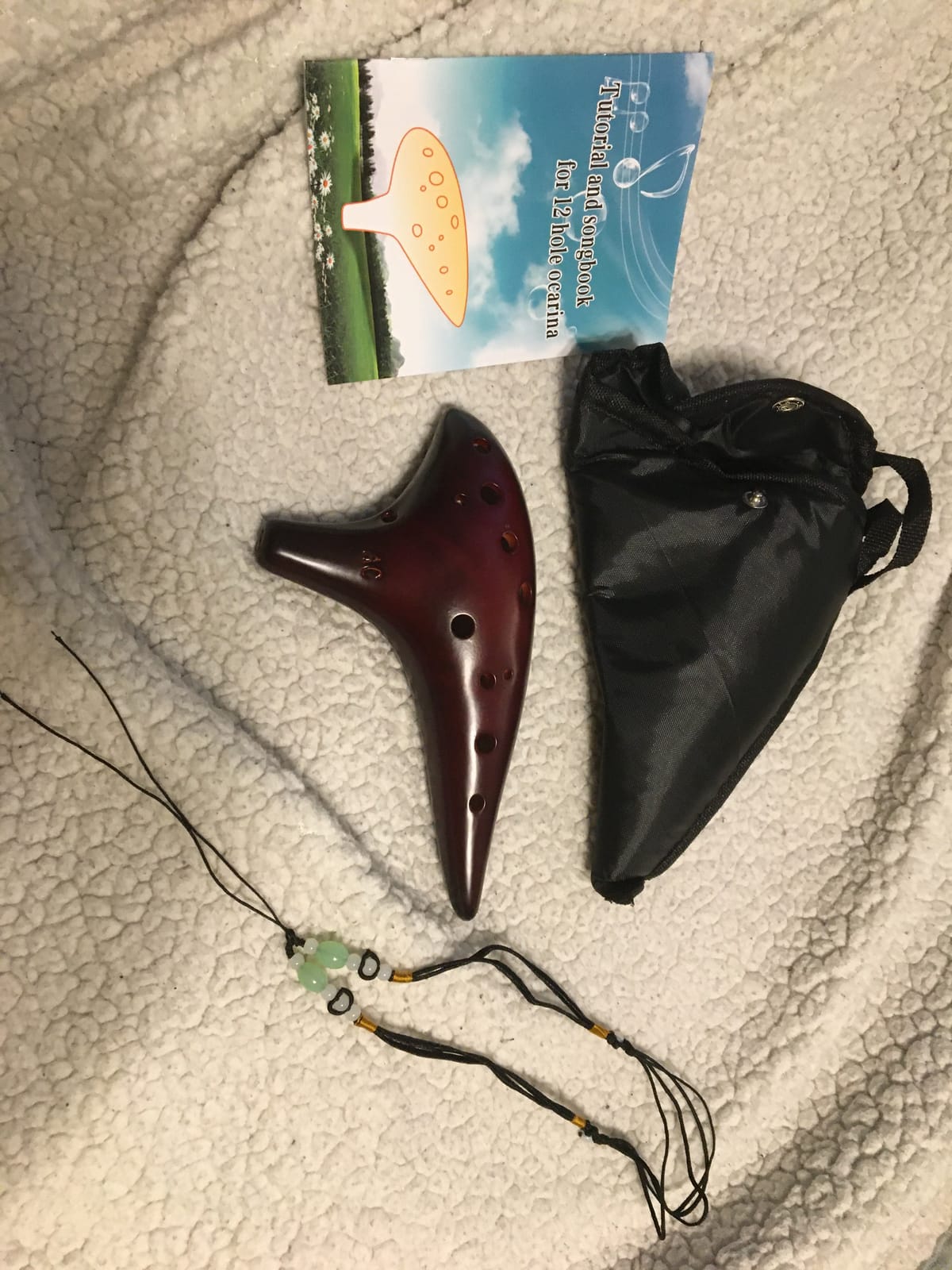 AKLOT Ocarina 12 Holes Alto C Smokey Straw Fired Ceramic Ocarinas with Protective Bag Starter Song Booklet for 15+ customer photo 1