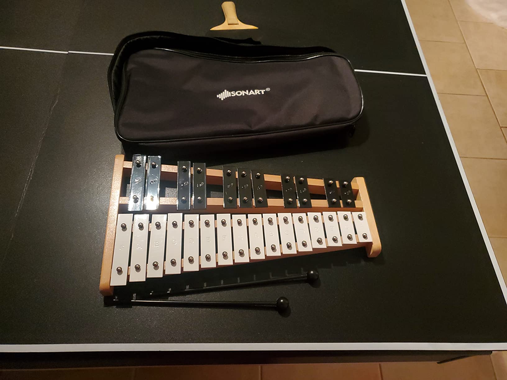 Giantex 27 Note Glockenspiel Xylophone, Percussion Instrument with Wood Base and 27 Metal Keys, Alto Full Size Glockenspiel Xylophone for Adults and Kids- Includes 2 Mallets and Carrying Bag customer photo 2