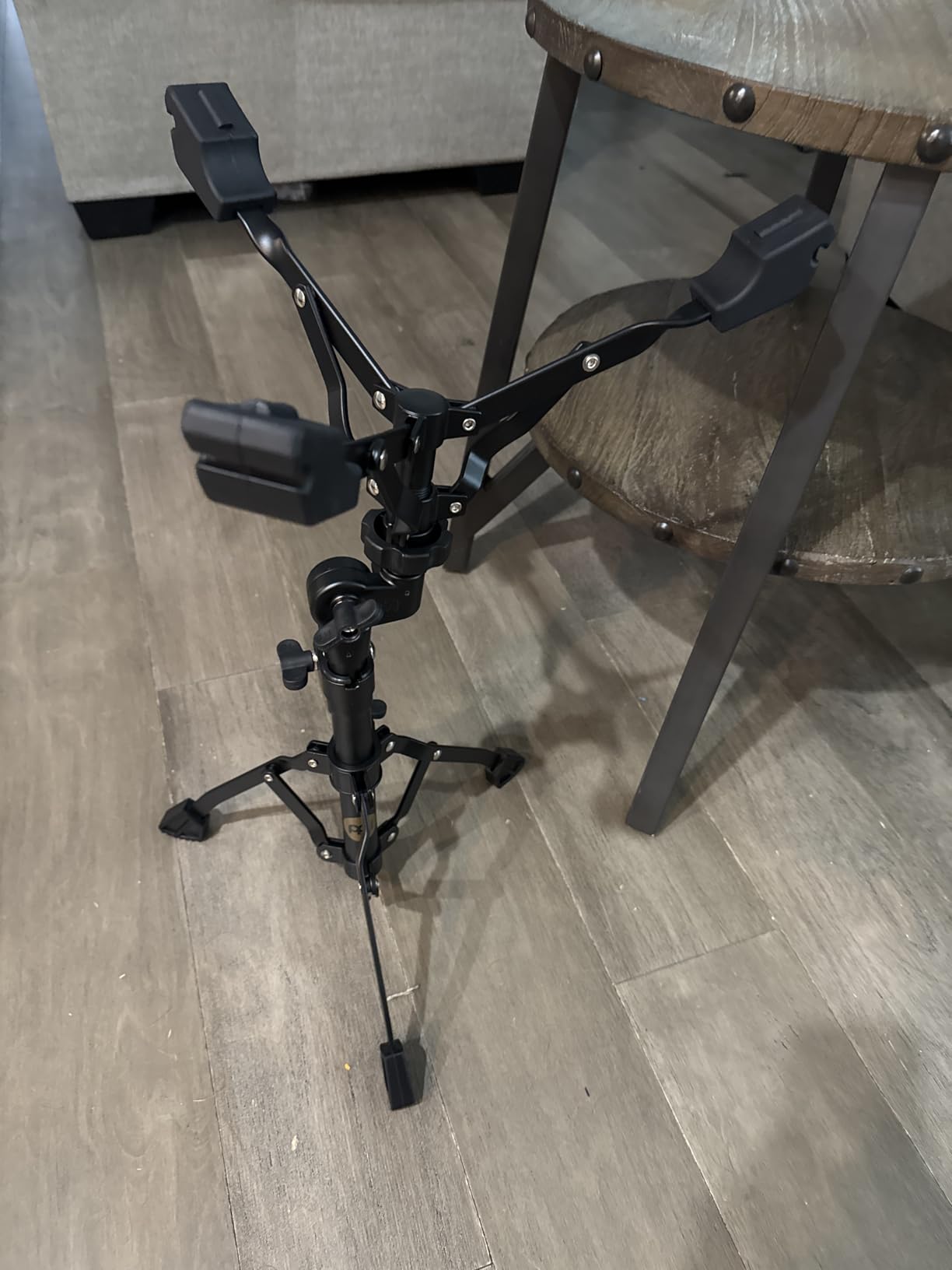 Meinl Sonic Energy Handpan Drum Stand with Tripod Base, Black Plated Steel — Securely Holds Your Instrument — NOT Made in China — Height & Angle Adjustable, 2-Year Warranty (HPS-S) customer photo 2