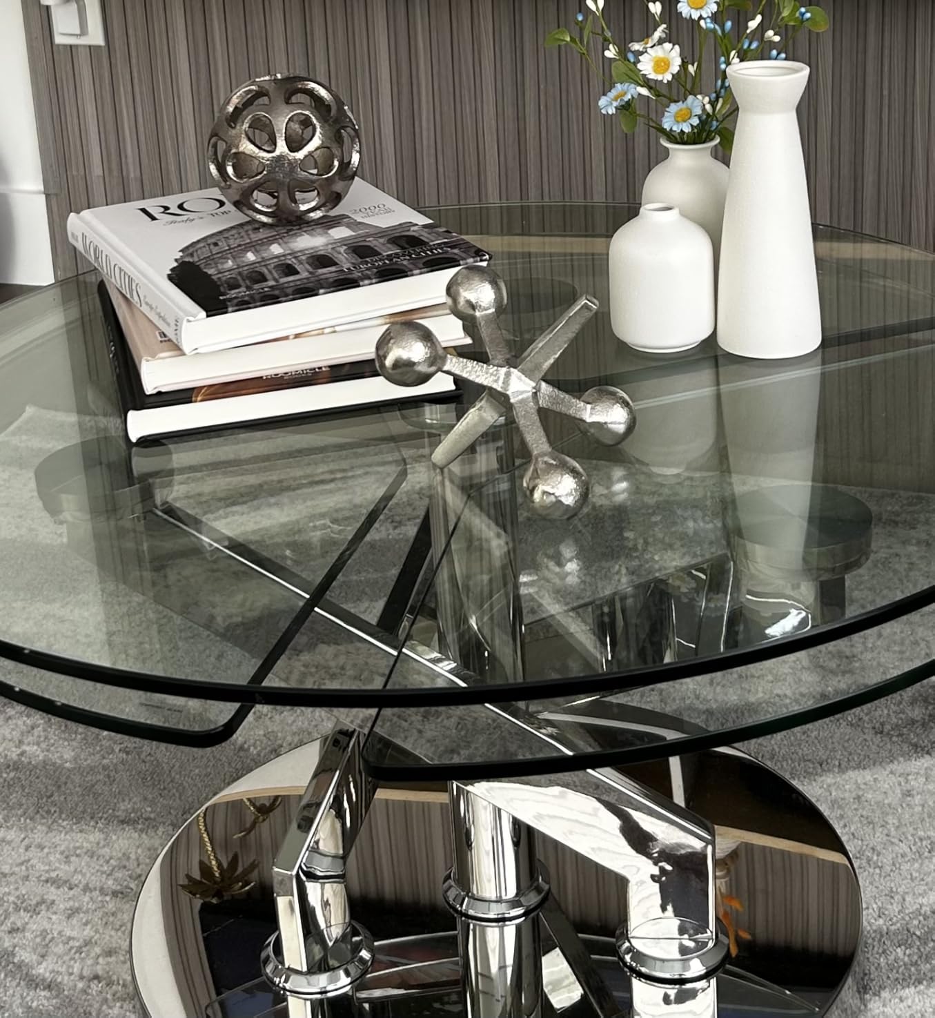 Black Metal Jacks Decorative Object – Abstract Sculpture Modern Home Decor Ornament – Shelf Styling & Coffee Table Decor for Bathroom, Office & Living Room – 7