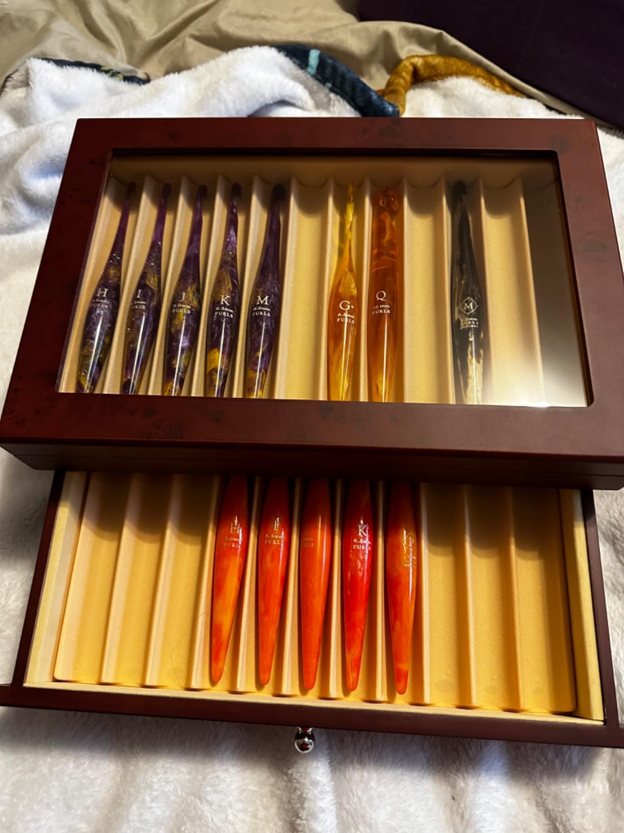 3 Layer Wood Pen Display Box 34 Pen Organizer Box,Pen Display Case Storage and Fountain Pen Collector Organizer Box with Glass Window Thanksgiving Christmas Gift(Red) customer photo 1