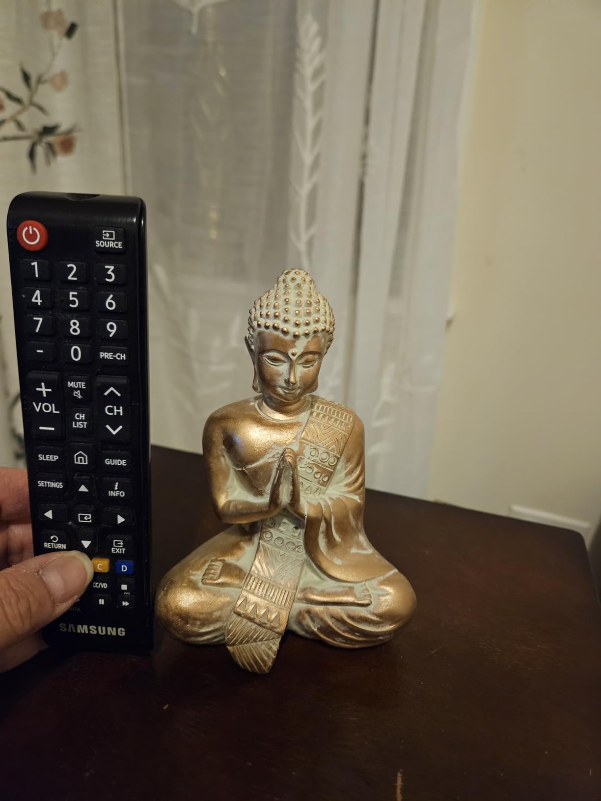 TERESA'S COLLECTIONS Buddha Statue Gold Resin 6.3