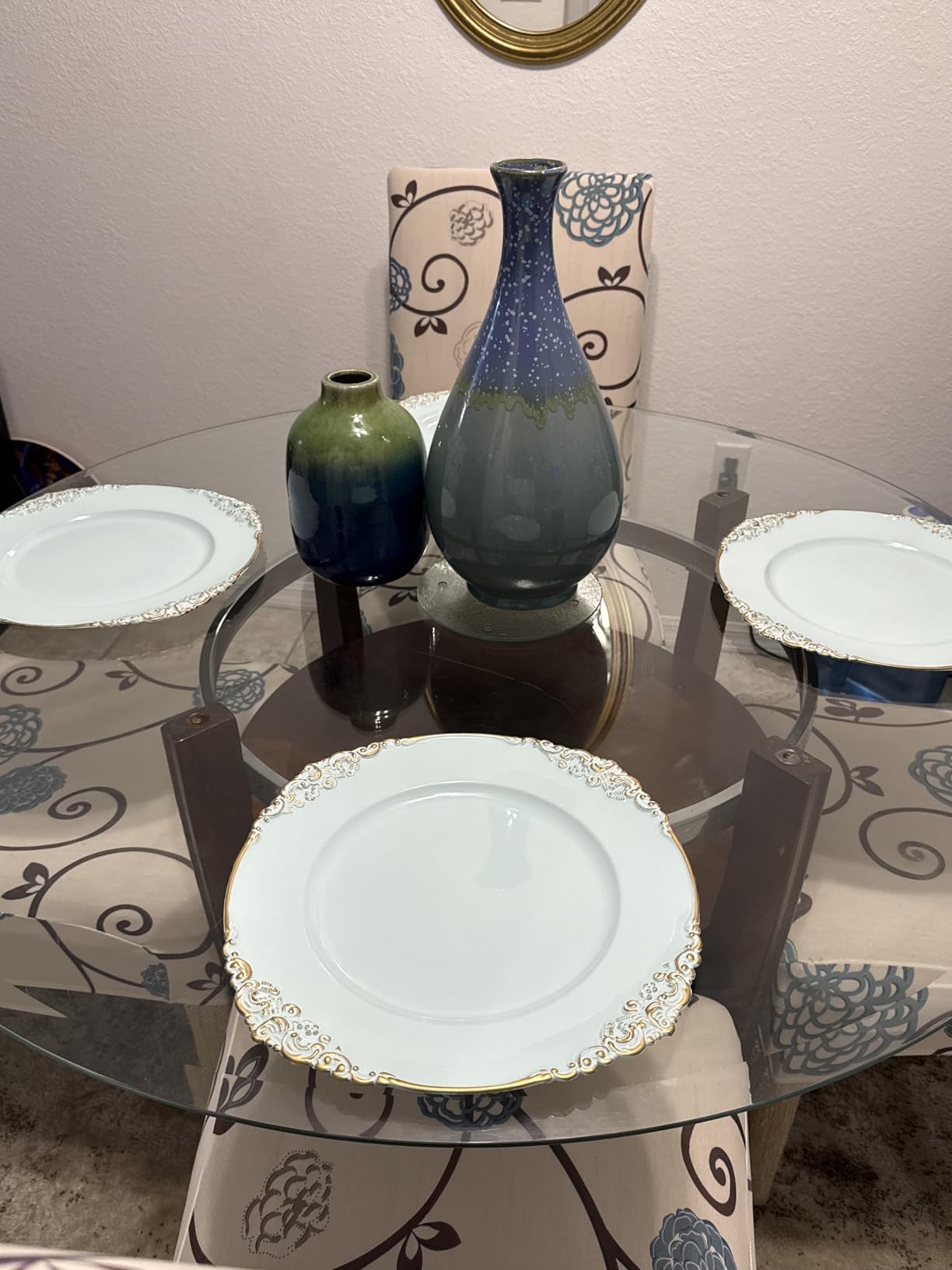 allgala 13-Inch 6-Pack Heavy Quality Round Charger Plates-Floral Sage-HD80346 customer photo 1