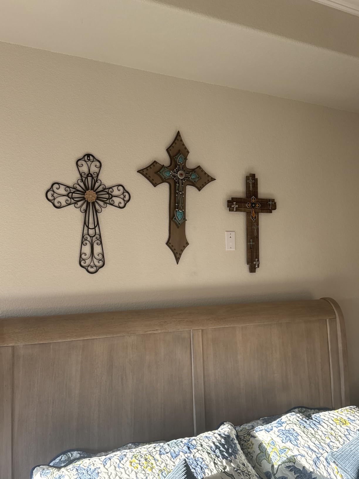 Retrome Large Metal Layered Crosses Wall Decor, 24