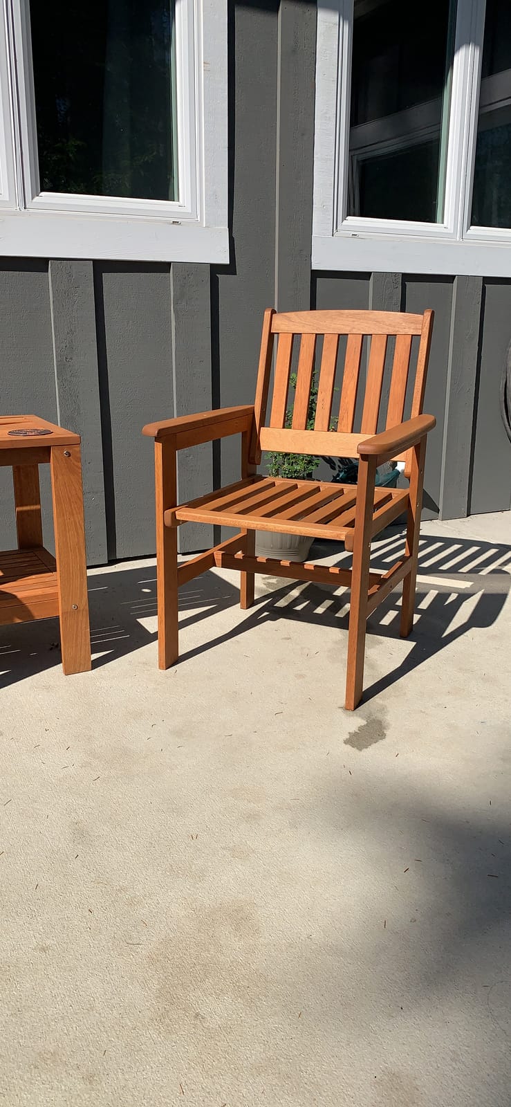 Sunnydaze 3-Piece Wood Outdoor Patio Conversation Set with Teak Oil Finish customer photo 2
