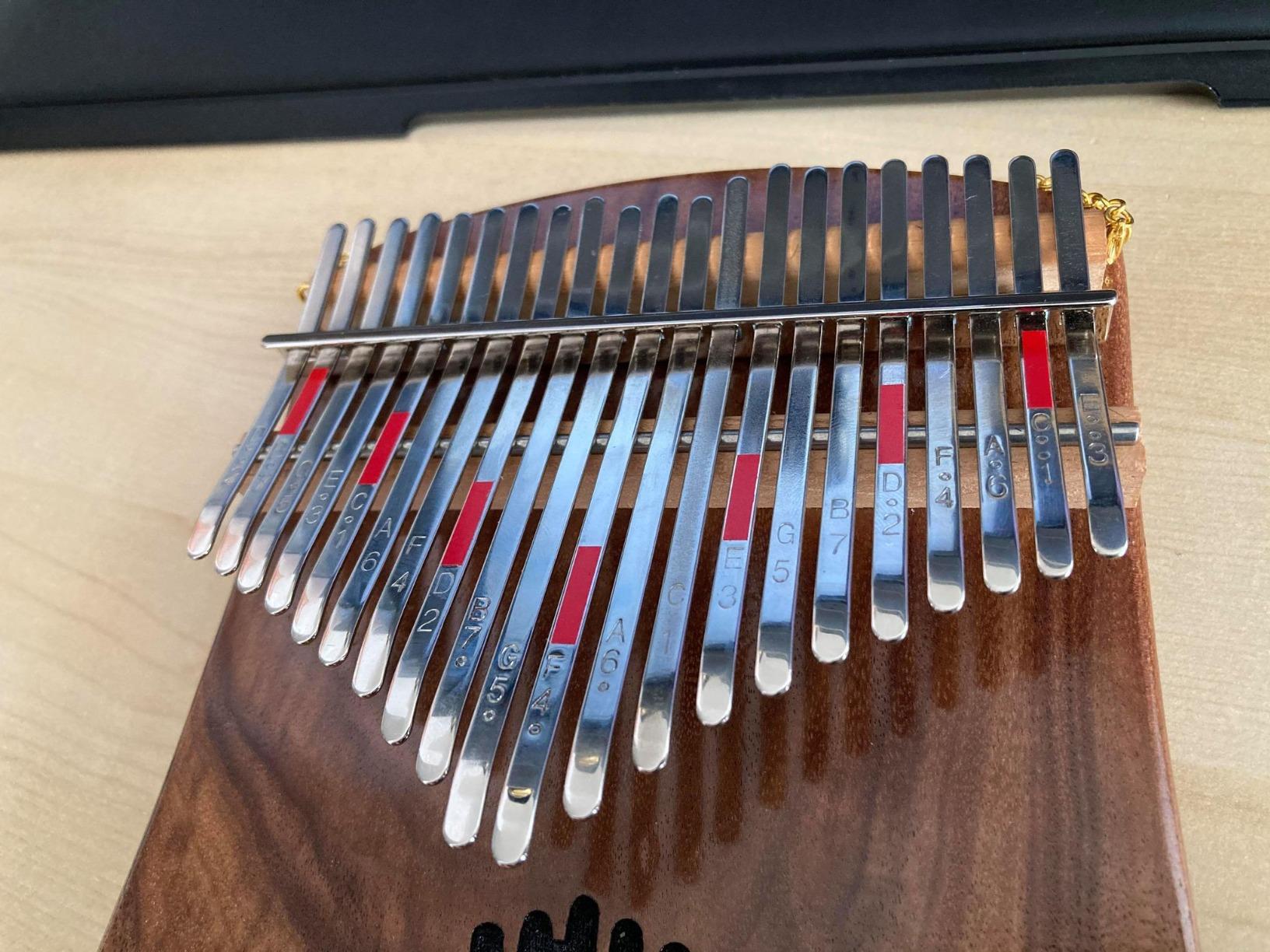 MOOZICA 21 Keys Solid Koa Kalimba Thumb Piano, Single Solid Wood Flat-board Professional Kalimba Marimba with Learning Instruction and High Performance Carrying Case (Acacia Koa, 21-Key) customer photo 1
