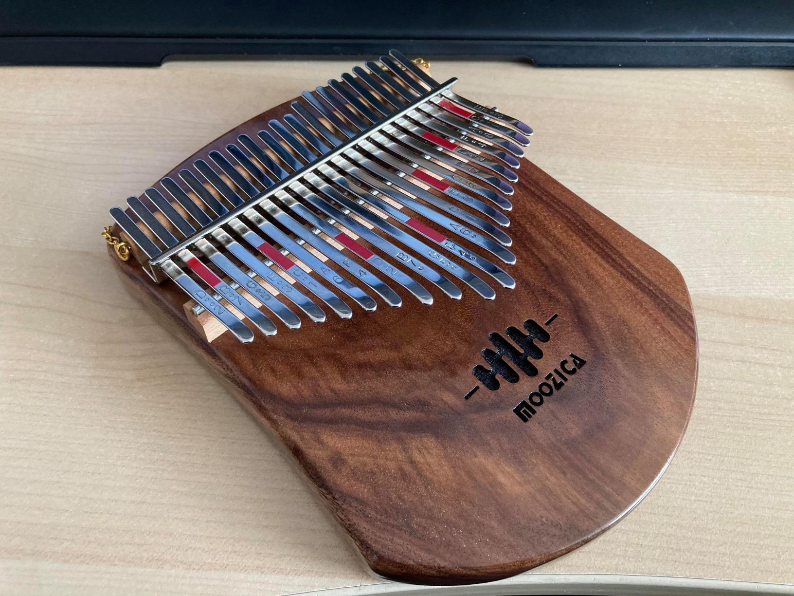MOOZICA 21 Keys Solid Koa Kalimba Thumb Piano, Single Solid Wood Flat-board Professional Kalimba Marimba with Learning Instruction and High Performance Carrying Case (Acacia Koa, 21-Key) customer photo 2