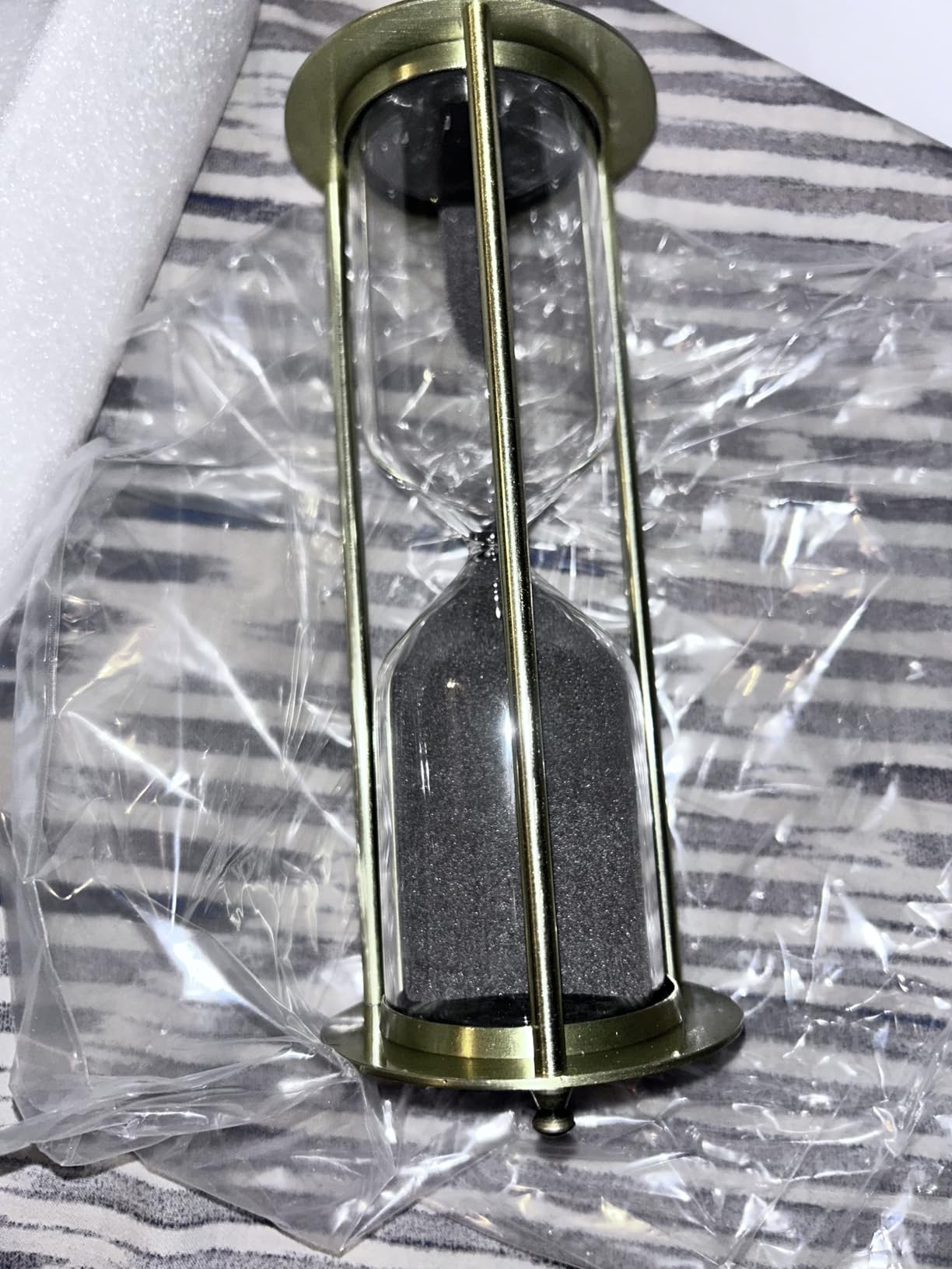 SuLiao Hourglass 15 Minute Sand Timer, Vintage Brass Black Sand Clock, Metal Small Sand Watch 15 Min, Antique Reloj De Arena, Unique Hour Glass Sandglass for Home, Office, Desk Decoration customer photo 2