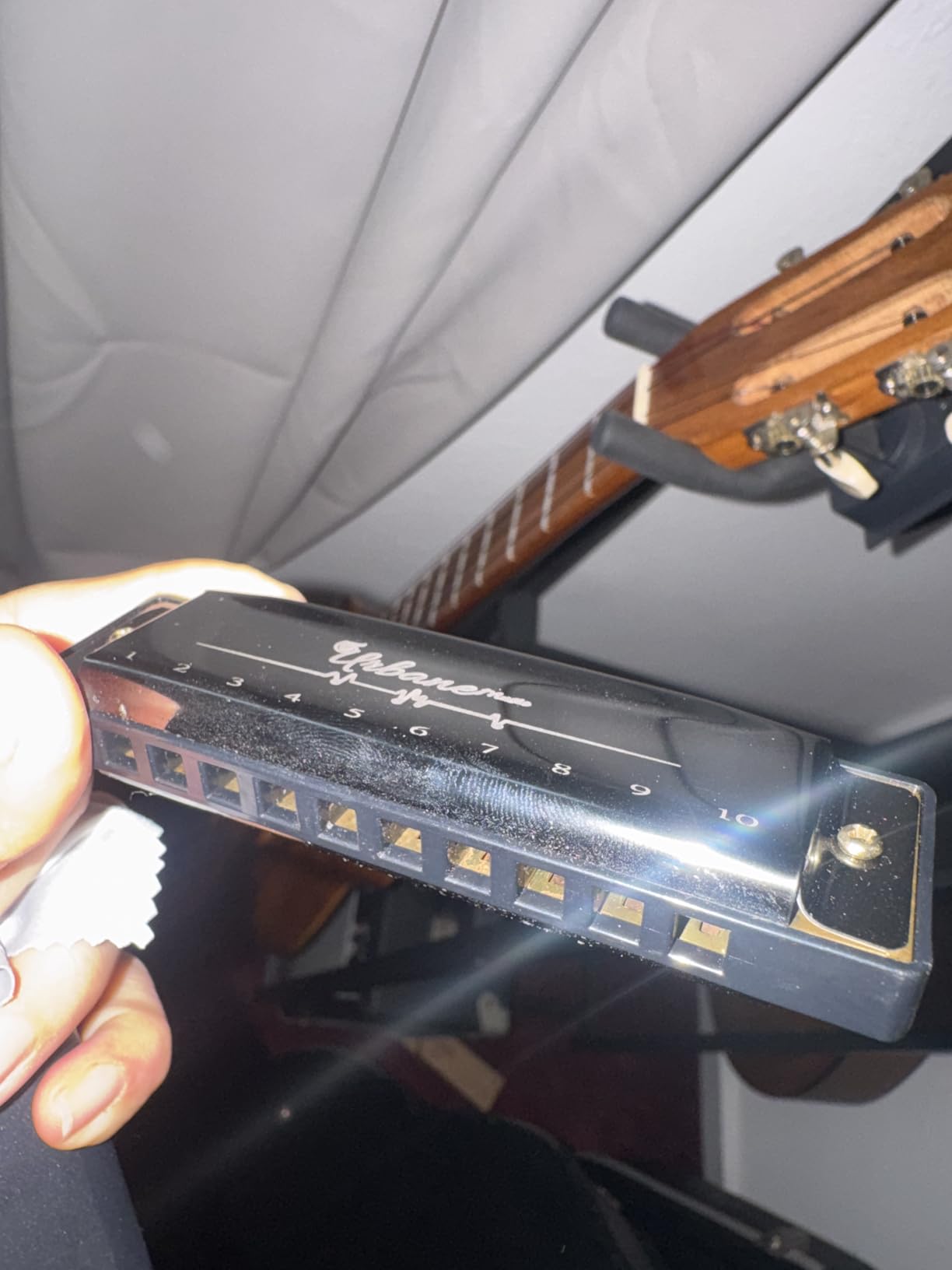 Harmonica 10 Holes 20 Tunes Mouth Organ Blues Deluxe Harmonica, Key of C for Beginner, Adults, Kids Gift, Black customer photo 1