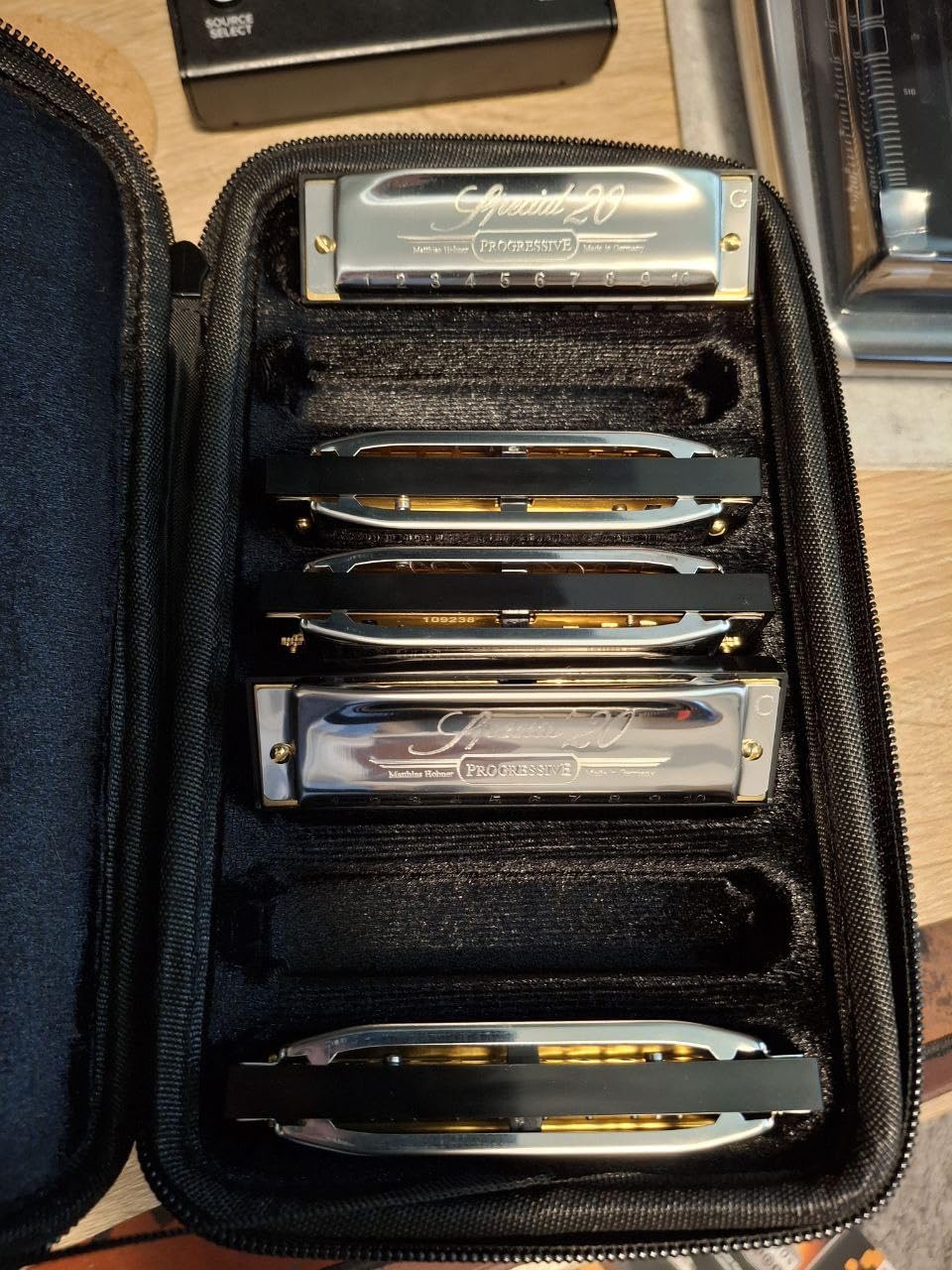 JDR Harmonica Set of 7 Key of C D E F G A Bb 10 Holes 20 Tones Blues Harp Diatonic Mouth Organ armonica with EVA Protective Case for Adults Kids Beginner Professional Intermediate Student Gift Black customer photo 1