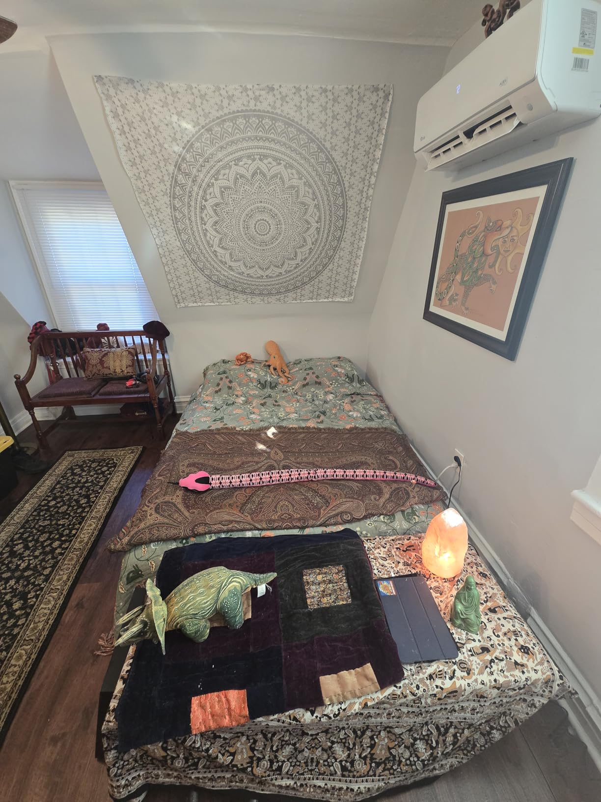 raajsee Top Selling Original Gold Mandala Ombre Tapestry Wall Hanging, Boho Bohemian Hippie Tapestries/Indian Cotton Dorm Decor Golden Twin Bedspread/Meditation Yoga Mat Rug 52x60 inches customer photo 2