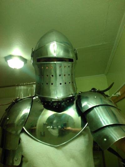 Nagina International Bascinet Visored Barbuta Steel Helmet | Medieval Collectible Knight LARP Helmet & Armour | Halloween Party Costume Headpiece Crusader Helmet customer photo 1