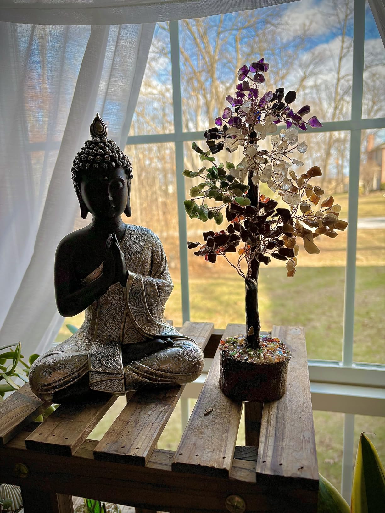 JORAE Seated Buddha Statue Buddhism Decor Meditating Figurines 9.5