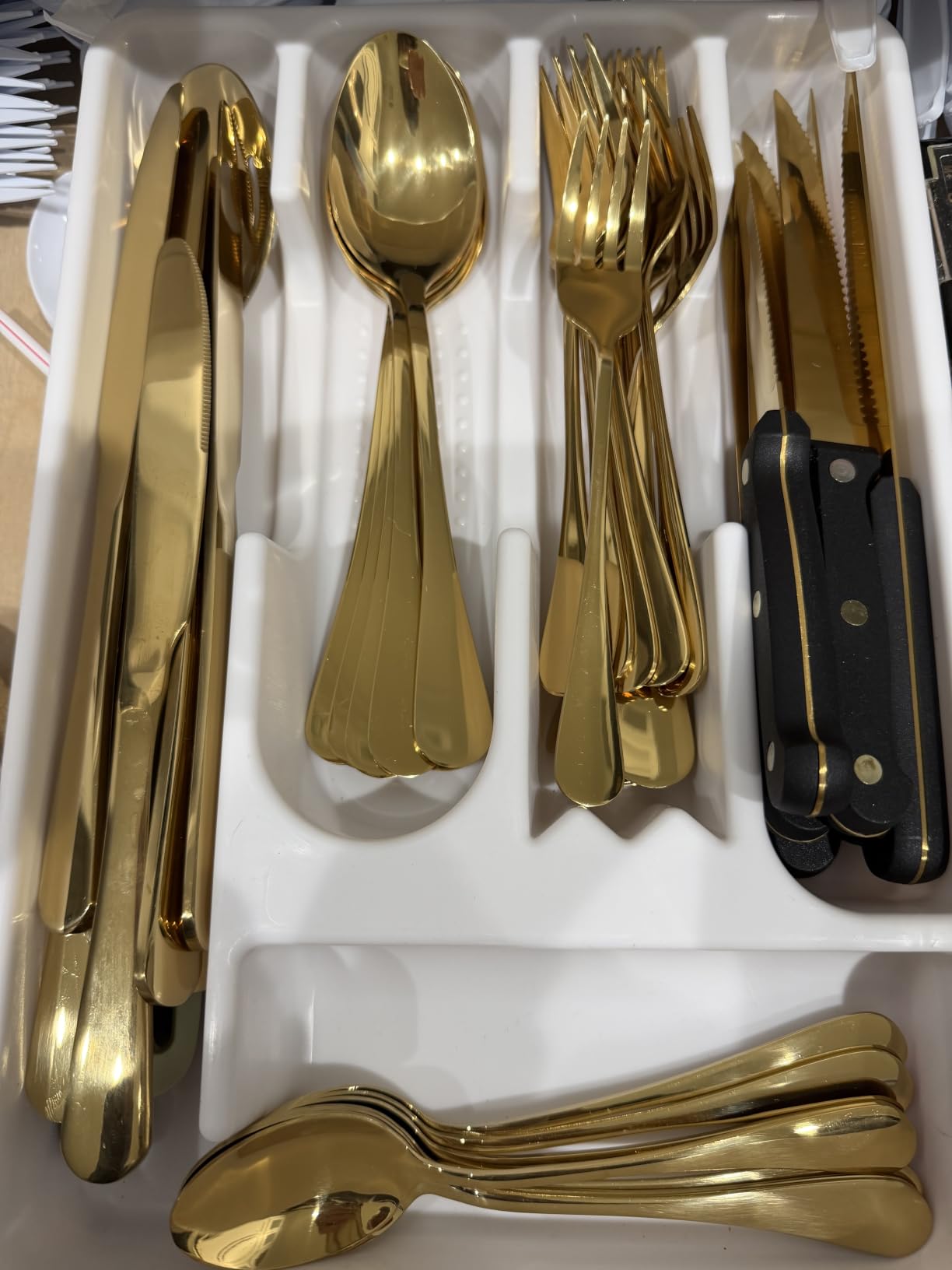 Tribal Cooking 49 Piece Gold Silverware Set - Service for 8 - Stainless Steel Gold Flatware serving set - Cutlery Set - Knives, Fork, and Spoon - Dishwasher Safe - Stunning Polished Finish customer photo 2