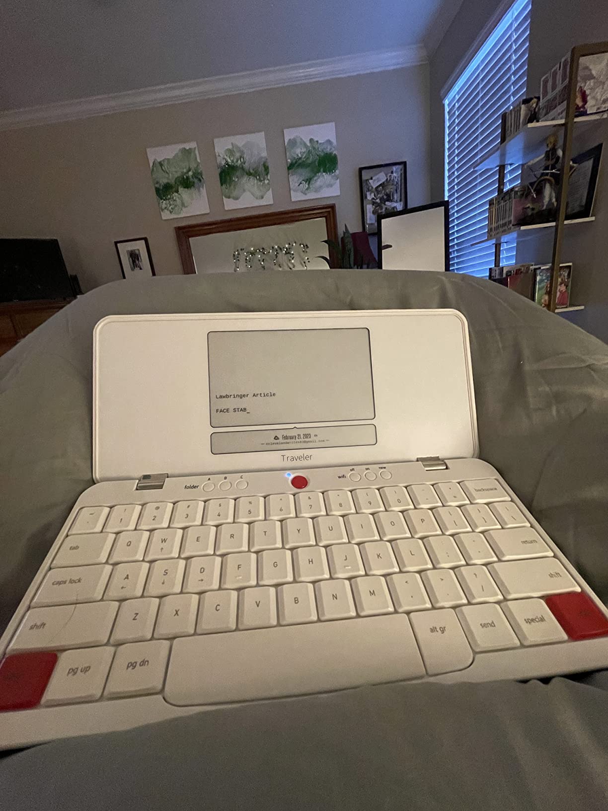 Freewrite Traveler | Lightweight and Portable Typewriter with E Ink Digital Screen for Distraction-Free Drafting | Word Processor with Wifi Cloud Sync and Long Battery Life for Writers on the Move customer photo 2