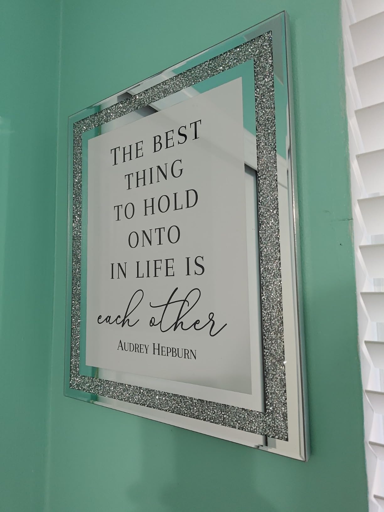 ALLARTONLY Crush Diamond Mirror Photo Frame In Bling Sparkle Crystal Silver Glass Finish, For Picture Size 4x6 inch, Pack of 2 Piece, table top Stand frame & Wall Frame customer photo 1