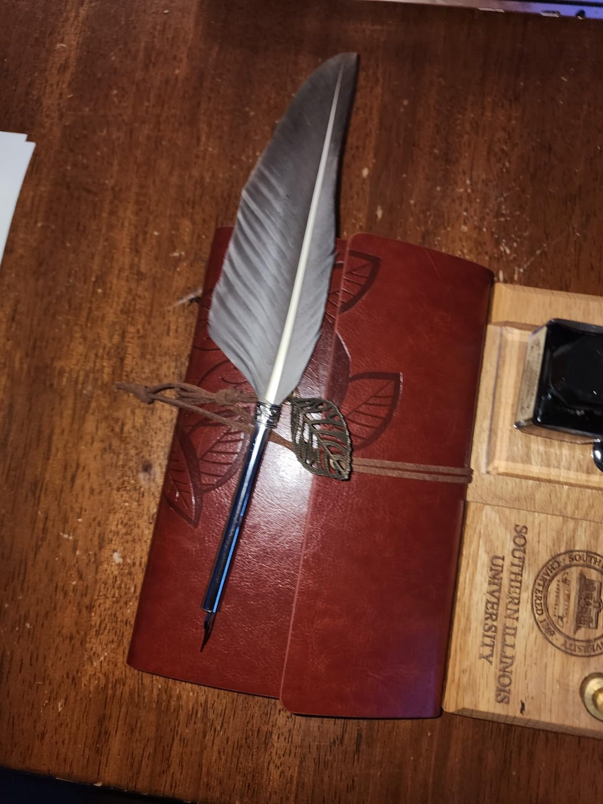 GCCL Feather Quill Pen and Ink Set – Vintage Calligraphy Writing Kit with 5 Nibs, Journal Notebook, Ink Bottle, Pen Holder, Gift Box for Men and Women (Red) customer photo 2