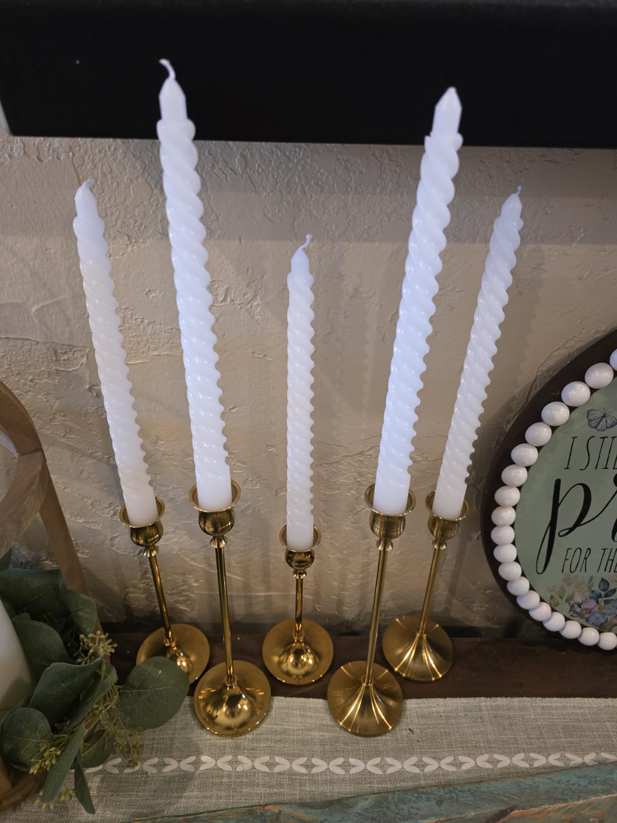 NUPTIO Candlestick Holders Vintage Centerpiece: Gold Antique Moody Decor customer photo 2