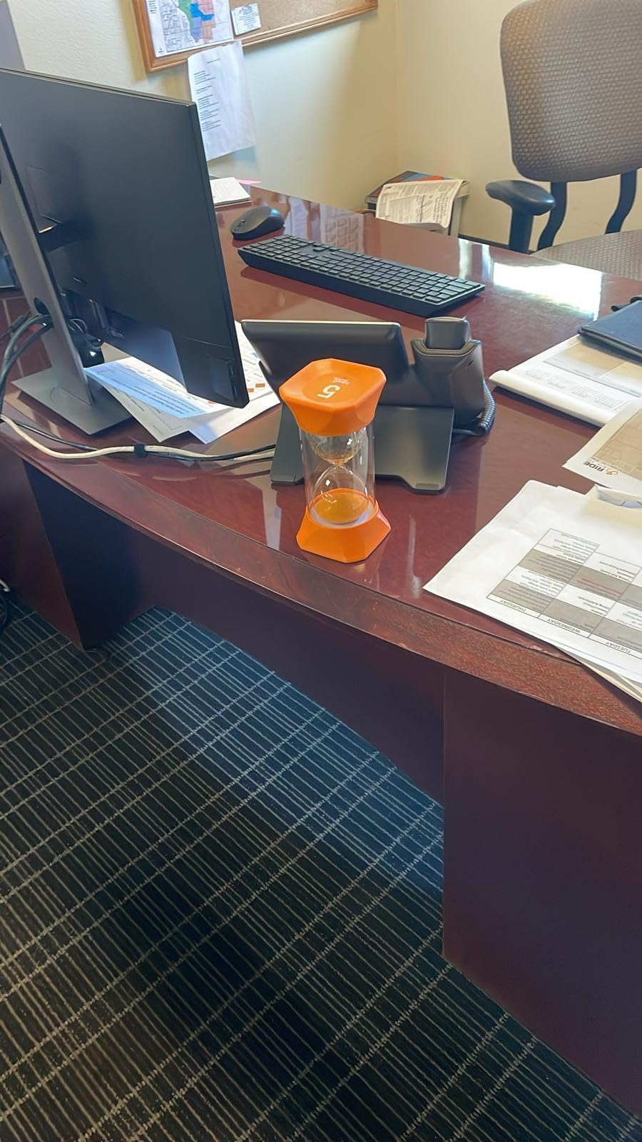 hand2mind Orange Jumbo Sand Timers, 5 Minute Sand Timer, Hourglass Sand Timer with Soft Rubber End Caps Offers Quiet Pausing, Classroom Sand Timers for Kids, Teeth Brushing and Game Timer (Set of 1) customer photo 1