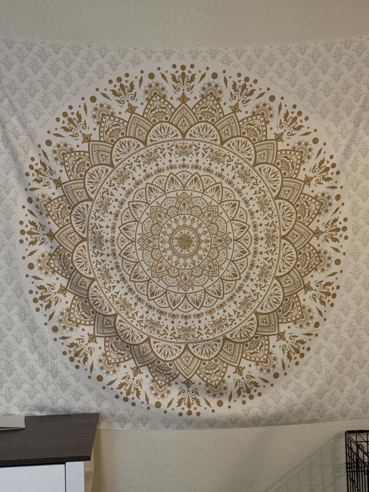 Black Mandala Tapestry Wall Hanging Psychedelic Wall Tapestry Aesthetic Indian Hippie Decor Bohemian Art Boho Home Decoration for Bedroom,Living Room,Dorm customer photo 2