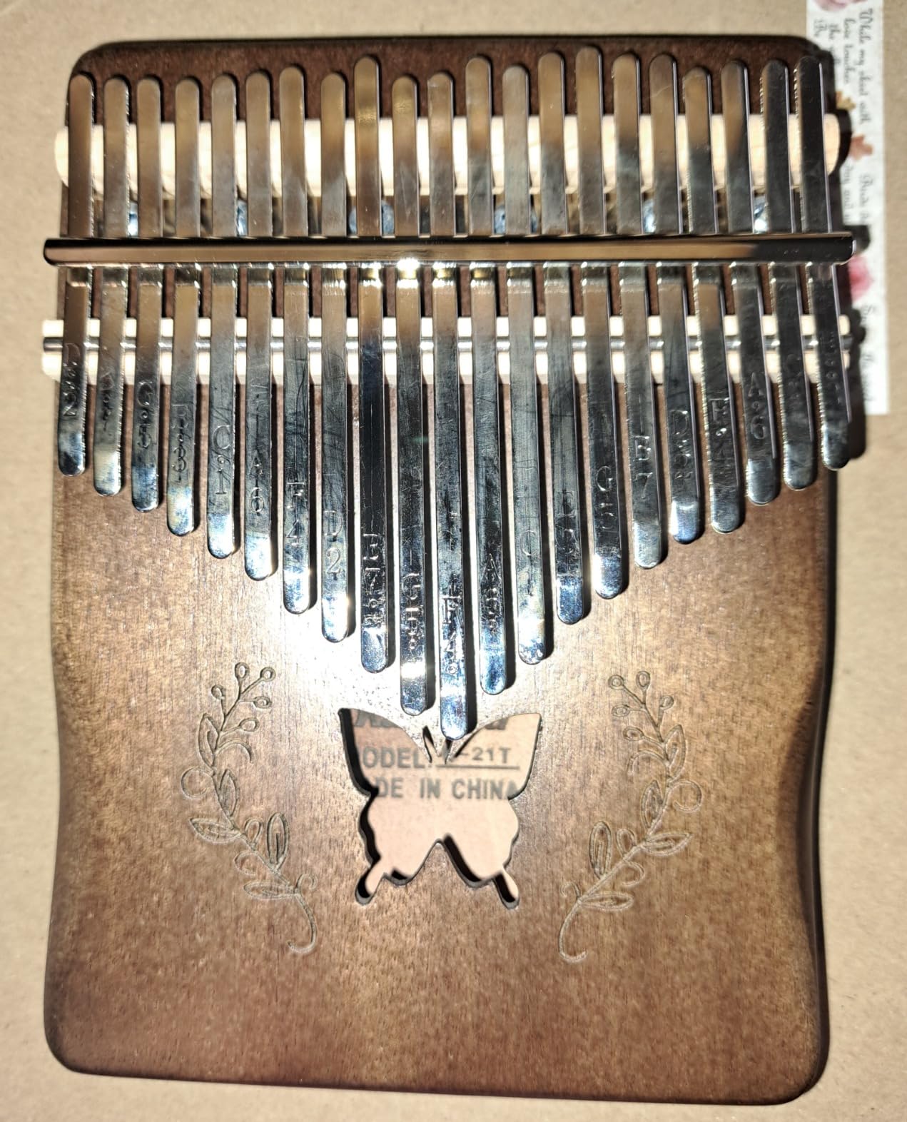 Kalimba Thumb Piano 21 Keys, Portable Mbira Finger Piano Gift (Brown) customer photo 2